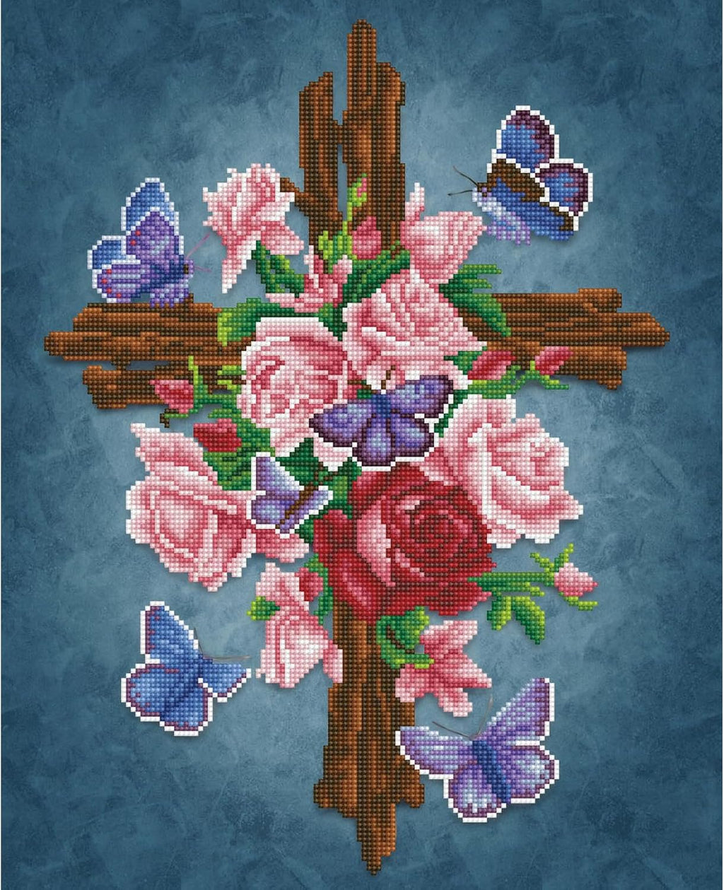 DIAMON DOT Flowe Cros Diamon Paintin Kit fo Adult Diamon Ar Kit Relaxin Creativ Craf Ki wit Dot Gem 16x20