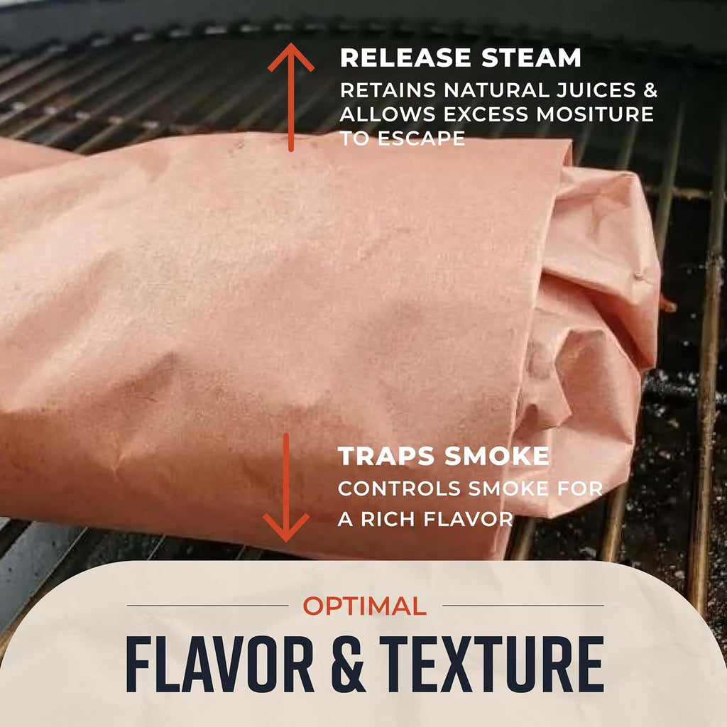 Bryco Goods Pink Butcher Paper Roll with Dispenser Box, 18inch x 175' (2100¡±) Food-Grade Peach Butcher Paper for Smoker, BBQ, Grilling, Smoking Meat - USA Made - Unbleached, Uncoated and Unwaxed