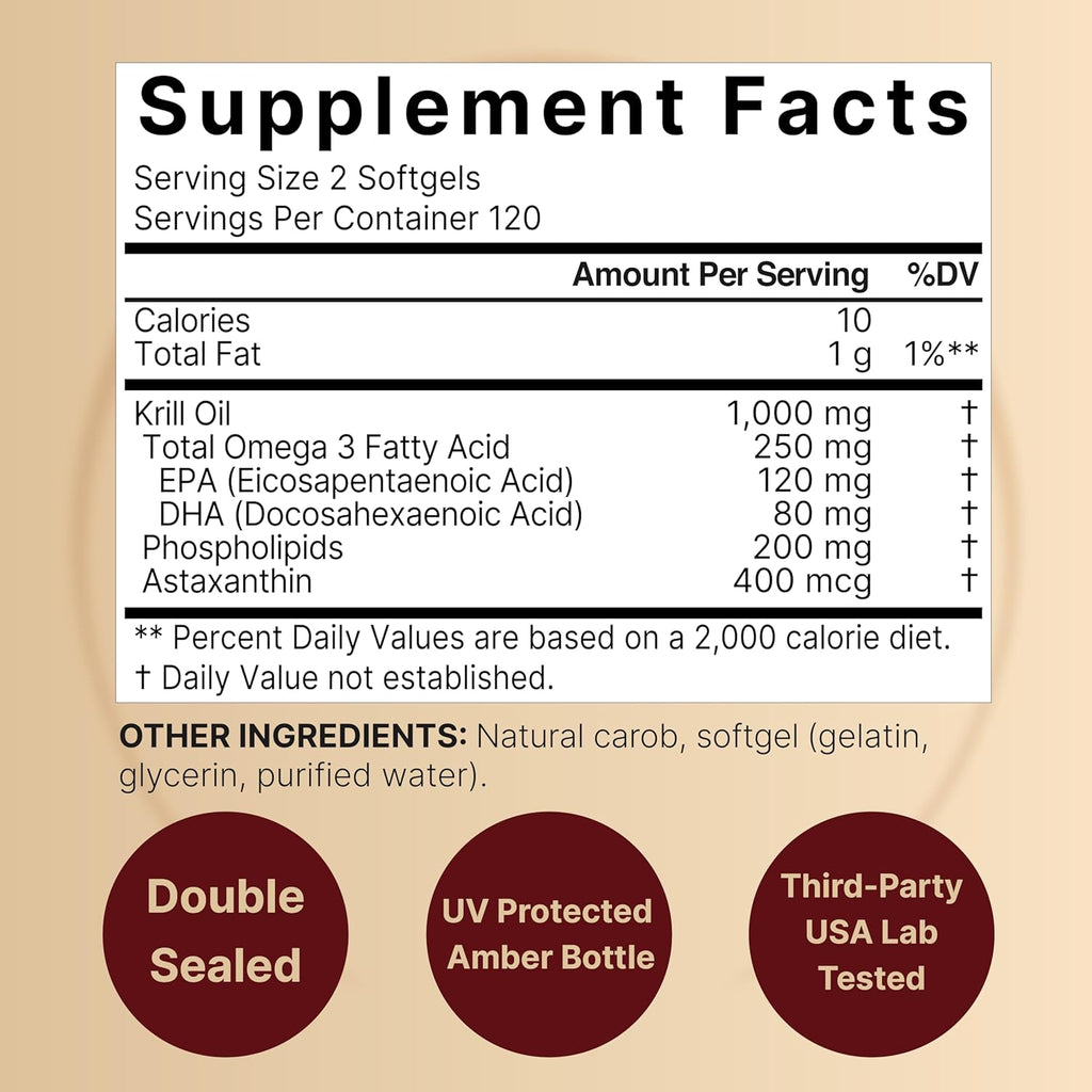 NatureBel Antarcti Kril Oi 1000m Supplement 24 Softgels Natura Sourc o Omega-3s EPA DH an Astaxanthi N Aftertast Suppor Hear Health Mercur Fre Non-GMO