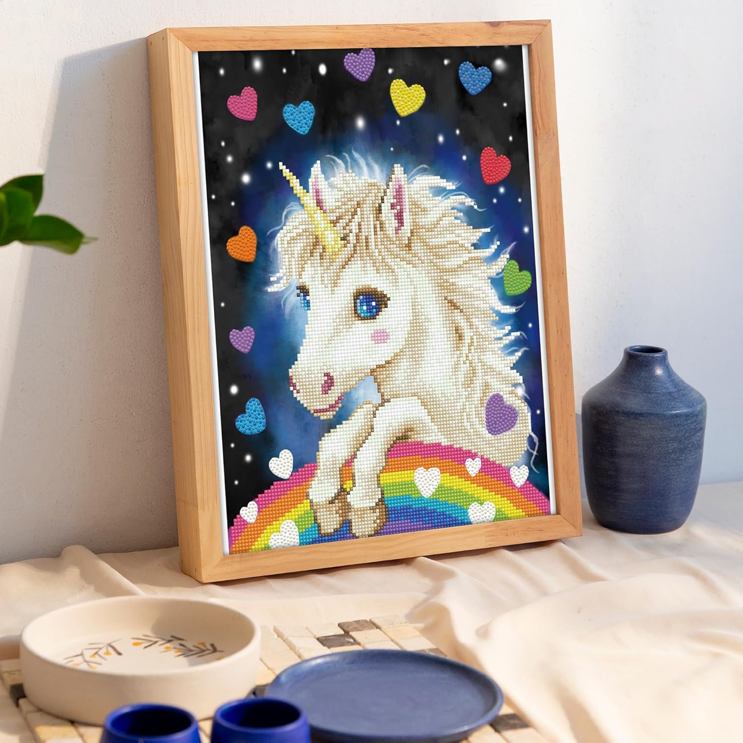 DIAMON DOT a Magica Unicor Diamon Paintin Kit fo Adult Diamon Ar Kit Relaxin Creativ Craf Ki wit Dot Gem 16.5inchx11.8inch