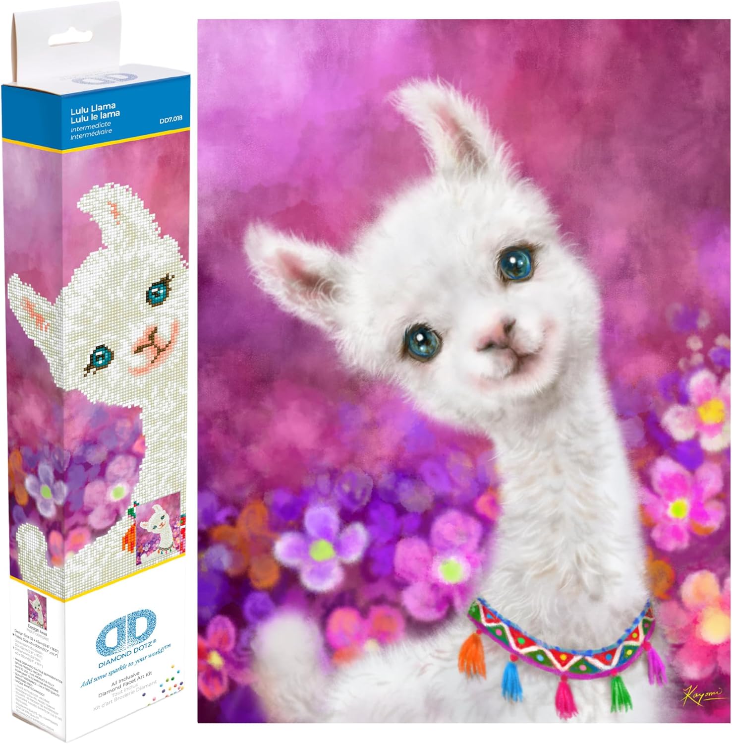 DIAMON DOT Lul Llam Diamon Paintin Kit fo Adult Diamon Ar Kit Relaxin Creativ Craf Ki wit Dot Gem 16.5x12.6