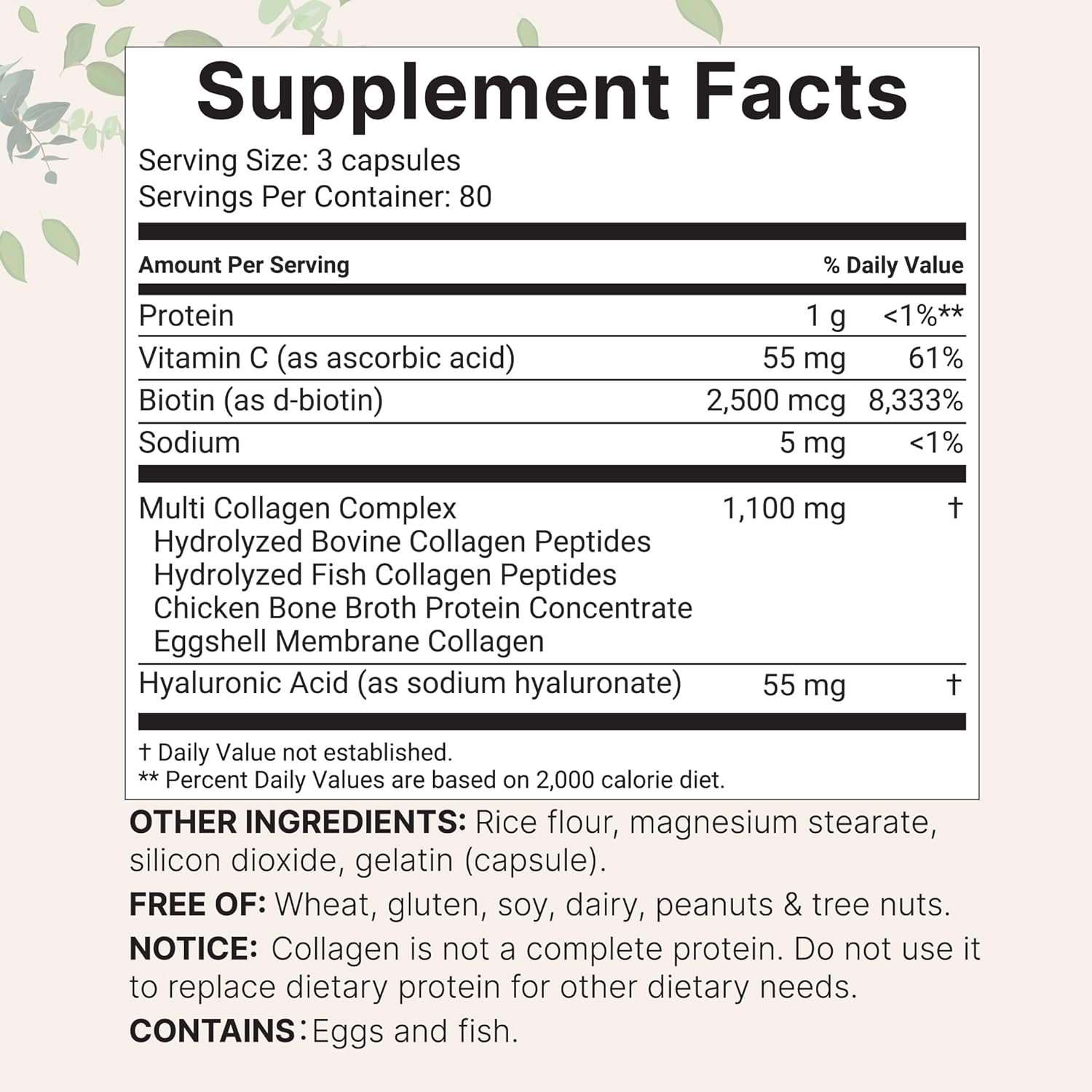 Micro Ingredients 2 Pack Multi Collagen Pills for Women Men, 480 Capsules | Type I, II, III, V, X | Hydrolyzed Peptides with Biotin, Hyaluronic Acid, Fat Soluble Vitamin C Complex | Filler Free