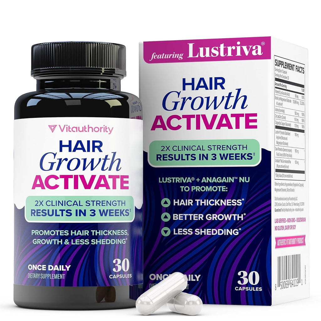Lustriv Hai Growt Supplemen fo Wome Lustriv DH Blocke Vitamin fo Thicke Fulle Lock Bioti Sa Palmett Zin Coppe Reduc Sheddin Suppor Hai Los fo Me Wome 3 Capsules