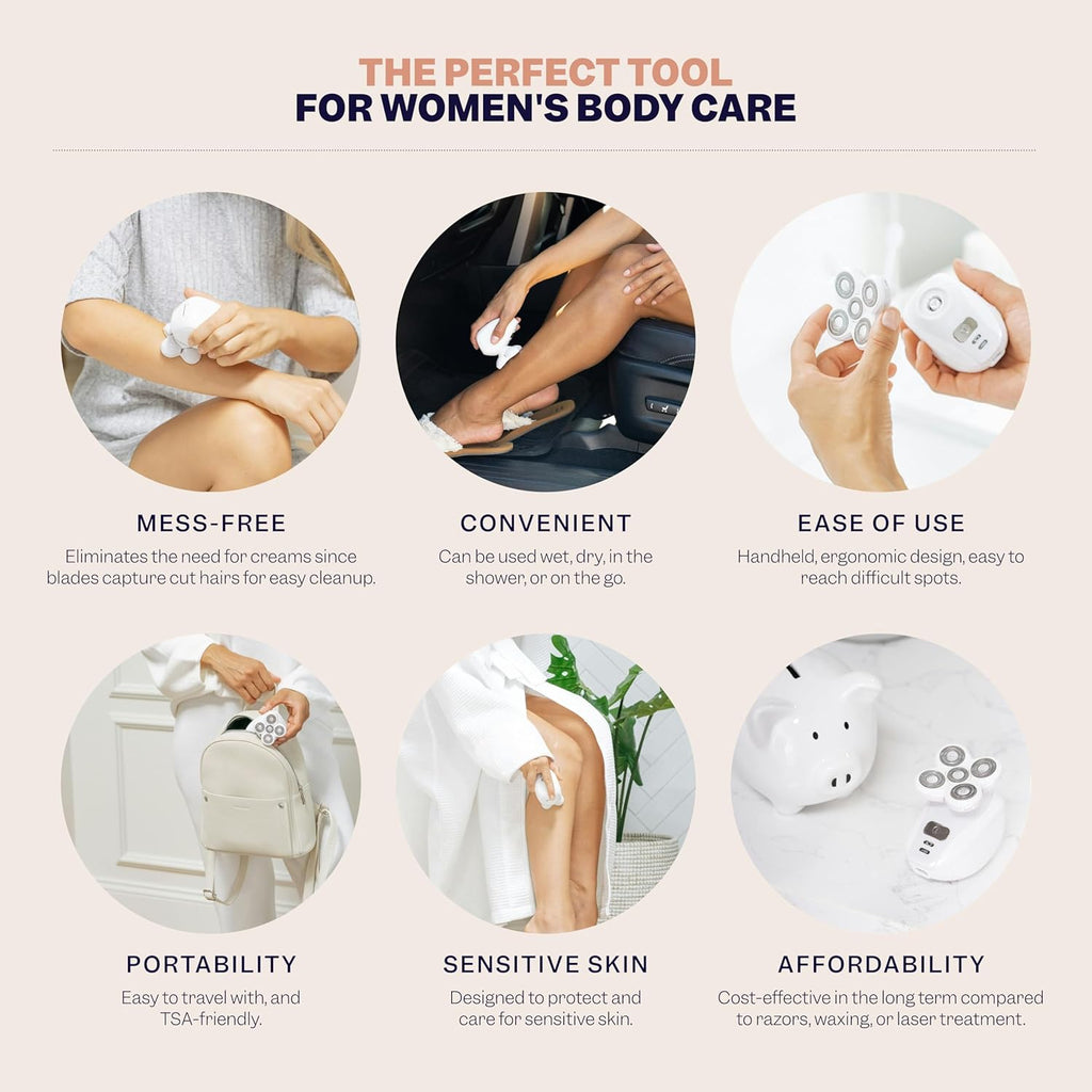 Freebir FlexSerie Electri Razo fo Wome Sil Smoot Legs Bod Hair Pubi Shave fo Privat Area Sensitiv Skin Bikin Trimmer
