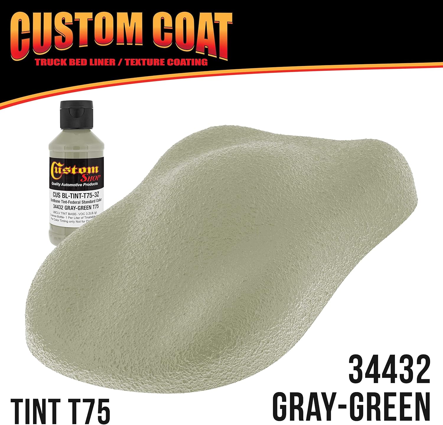 Custo Coa Federa Standar Colo 3443 Gra Gree T7 Urethan Roll-On Brush-O o Spray-O Truc Be Liner Gallo Ki wit Rolle Applicato Ki Texture Ca Aut Protectiv Coating