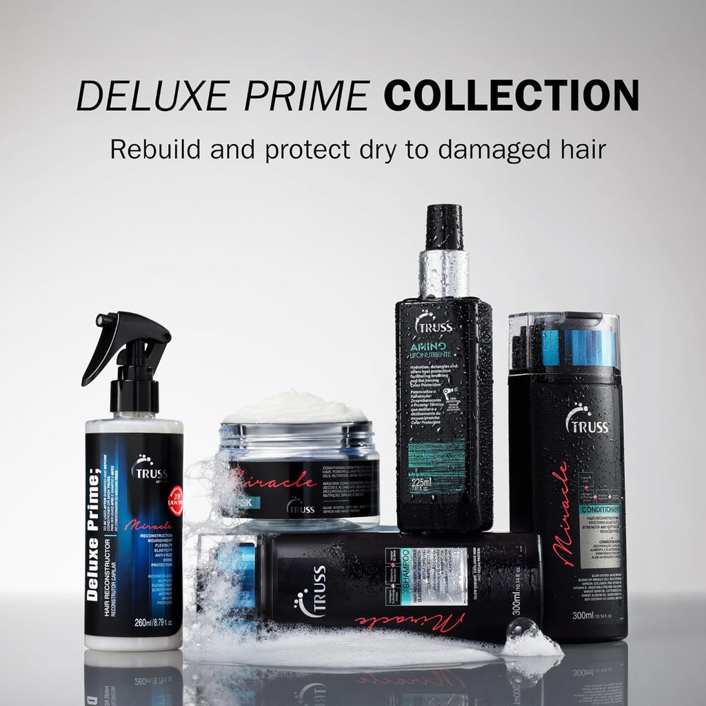 TRUS Amin Hea Protectio Spra fo Hai Ant Friz Leav I Hai Spra Infuse wit Essentia Oil t Hydrat Replenis Amin Acid Colo Saf Hea Protectan Detangle (7.6 oz)