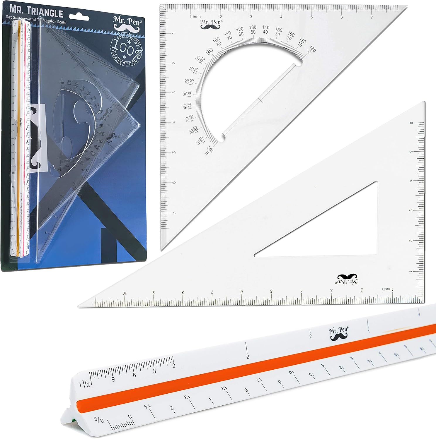 Mr Pe Architectura Triangula Rule Se wit 1 Inc Triangula Scale 1 Inc 30/6 an Inc 45/9 Triangles