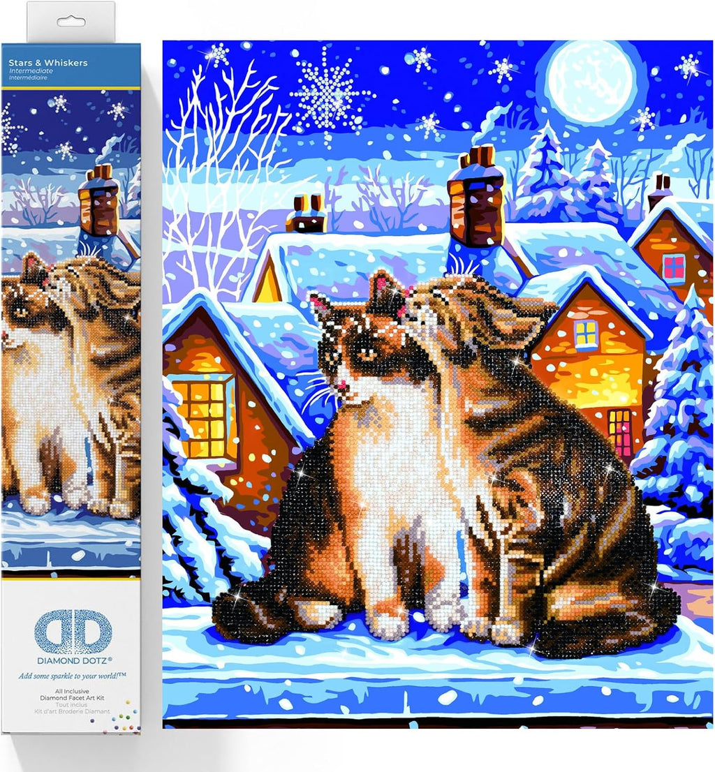 DIAMON DOT Star Whisker Cat Diamon Paintin Kit fo Adult Diamon Ar Kit Relaxin Creativ Craf Ki wit Dot Gem 16inchx20inch