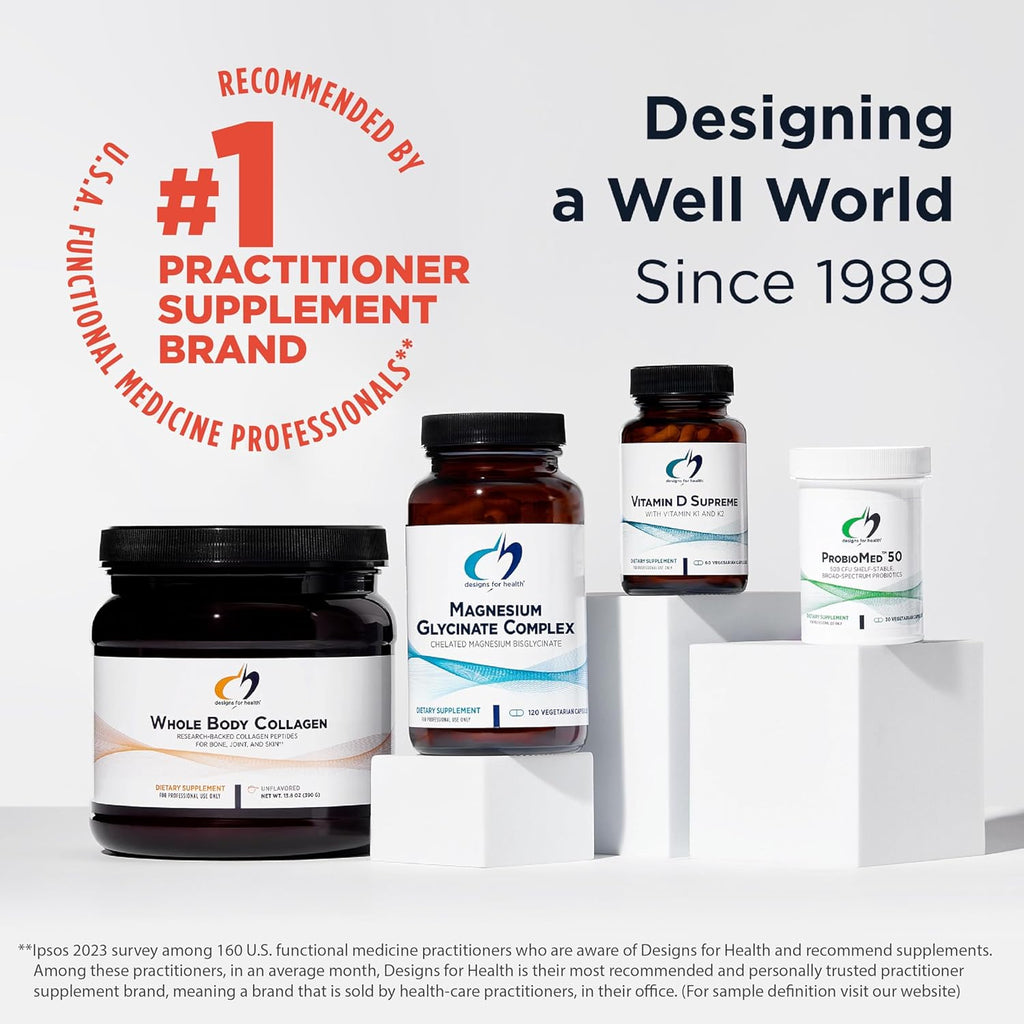 Design fo Healt Zin Suprem 30m Zin Bisglycinat Chelat Supplemen wit Cofactor Taurine Vitami B6 B Molybdenu Immun Suppor Supplemen Vega Non-GM (9 Capsules)