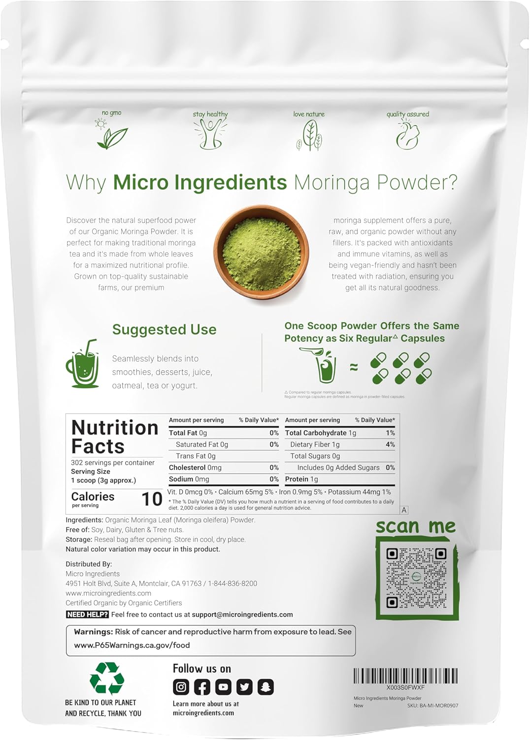 Micr Ingredient Organi Moring Oleifer Lea Powder Pounds Ric i Antioxidant an Immun Vitamin Grea Superfood fo Moring Tea Moring Drink Indi Grown Vegan