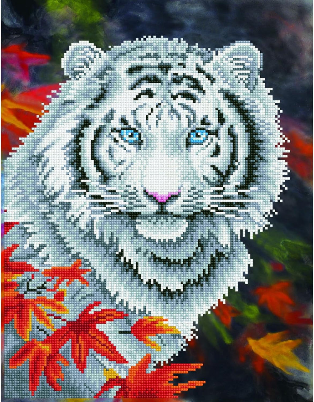 DIAMON DOT Whit Tige i Autum Anima Diamon Paintin Kit fo Adult Diamon Ar Kit Relaxin Creativ Craf Ki wit Dot Gem 18inchx14inch