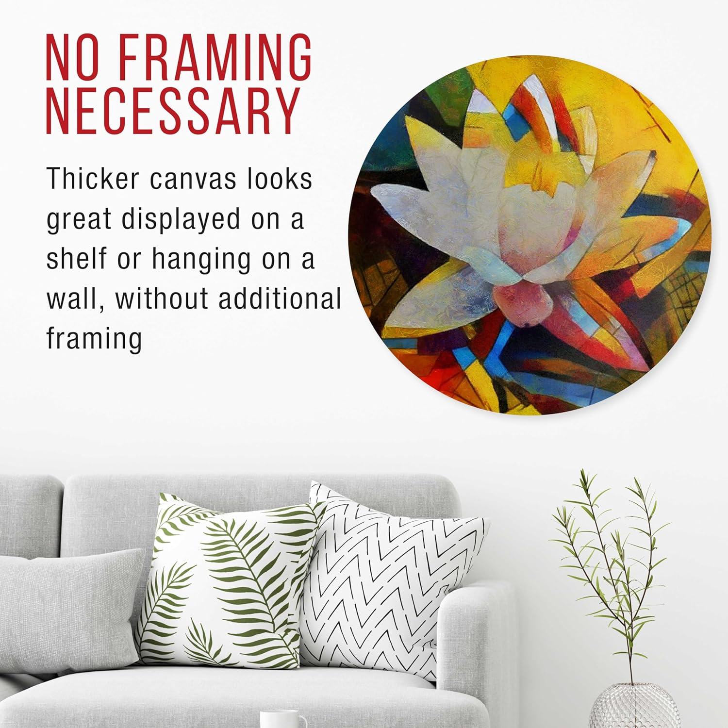 U.S. Art Supply 36 inch Diameter Round Gallery Depth 1-1/2inch Profile Stretched Canvas 2-Pack - Acrylic Gesso Triple Primed 12-Ounce 100% Cotton Acid-Free Back Stapled Pouring Art