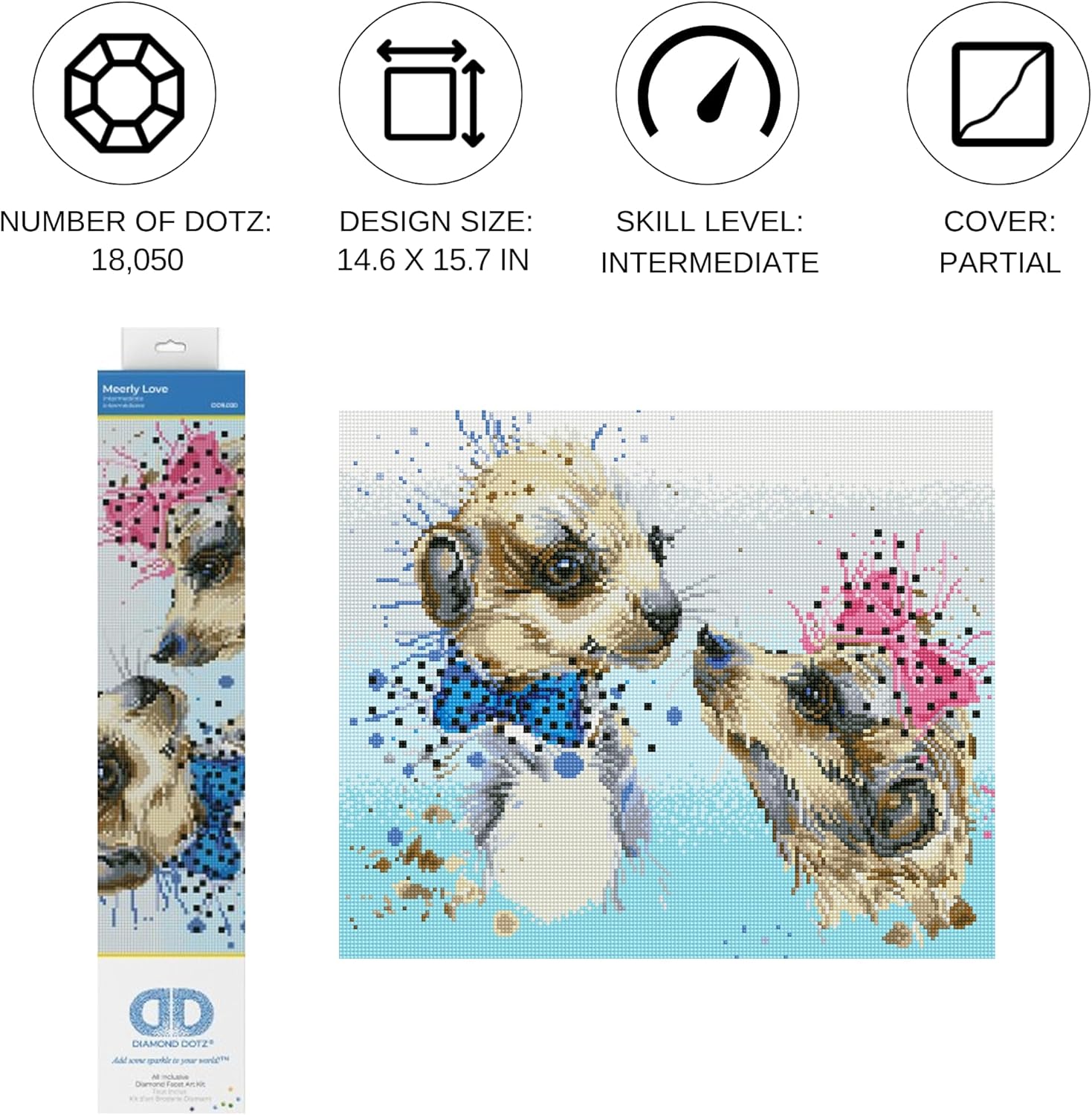 DIAMON DOT Meerl Lov Meerka Diamon Paintin Kit fo Adult Diamon Ar Kit Relaxin Creativ Craf Ki wit Dot Gem 16.5inchx19.7inch
