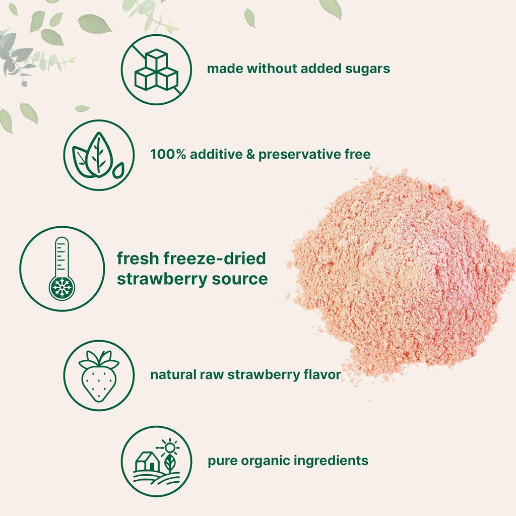 Organi Strawberr Powder L 100 Natura Frui Powde Freeze-Drie Strawberrie Sourc N Suga Additive Grea Flavo fo Drinks Smoothie Beverage Non-GM Vega Friendly