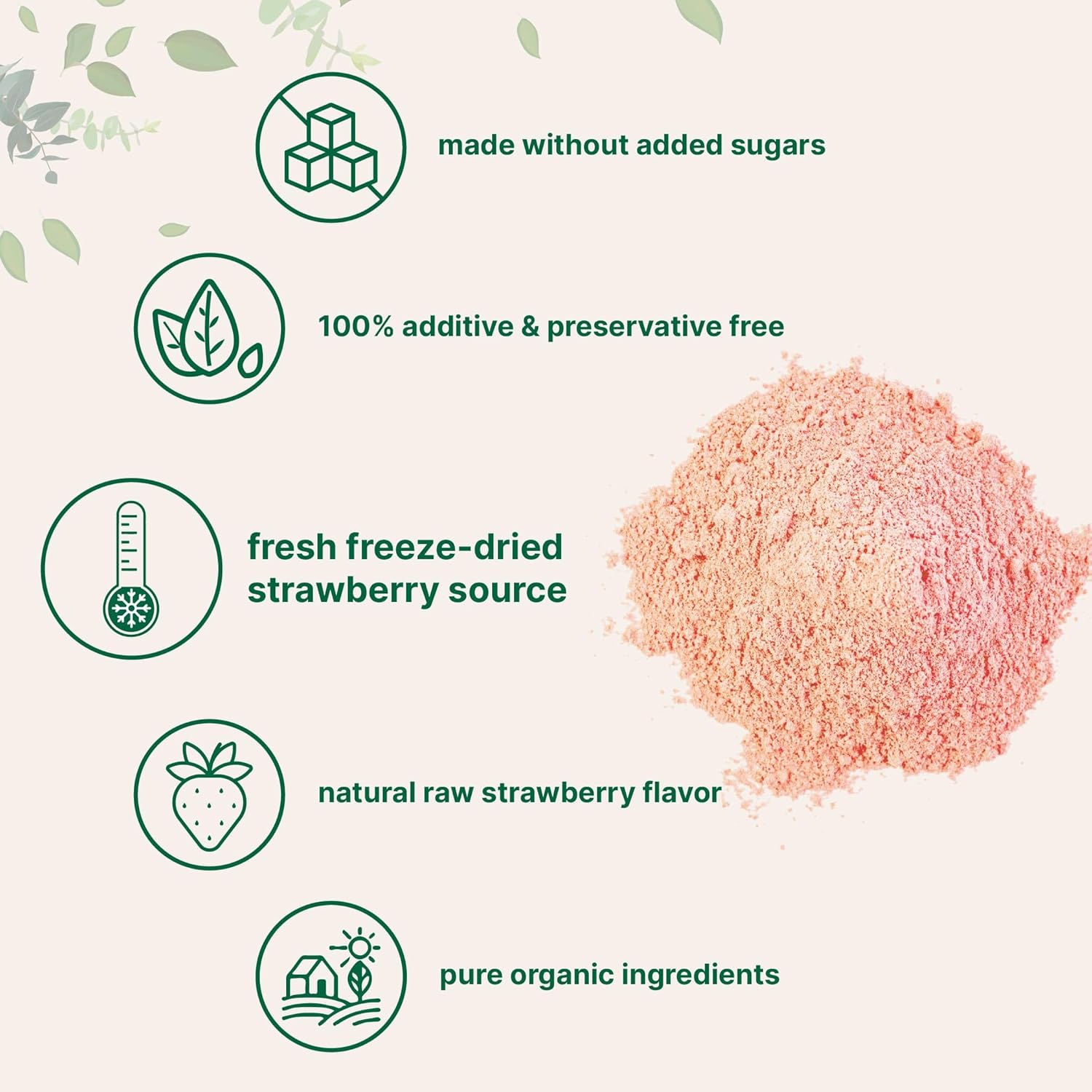 Organi Strawberr Powder L 100 Natura Frui Powde Freeze-Drie Strawberrie Sourc N Suga Additive Grea Flavo fo Drinks Smoothie Beverage Non-GM Vega Friendly