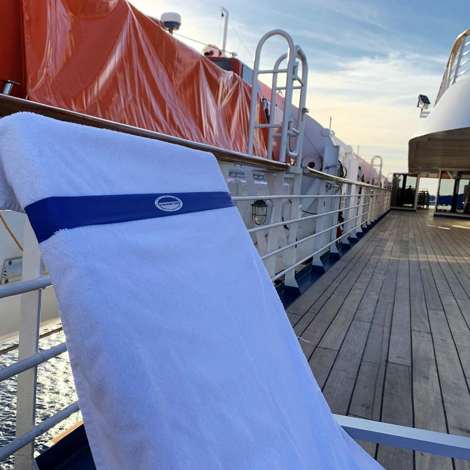 Cruise On Towel Bands for Cruise Chairs (4 Pack), Better Alternative to Towel Clips for Beach, Pool Ships, Essential for 2026 2027 Trips, Secure Stylish, Blue Teal