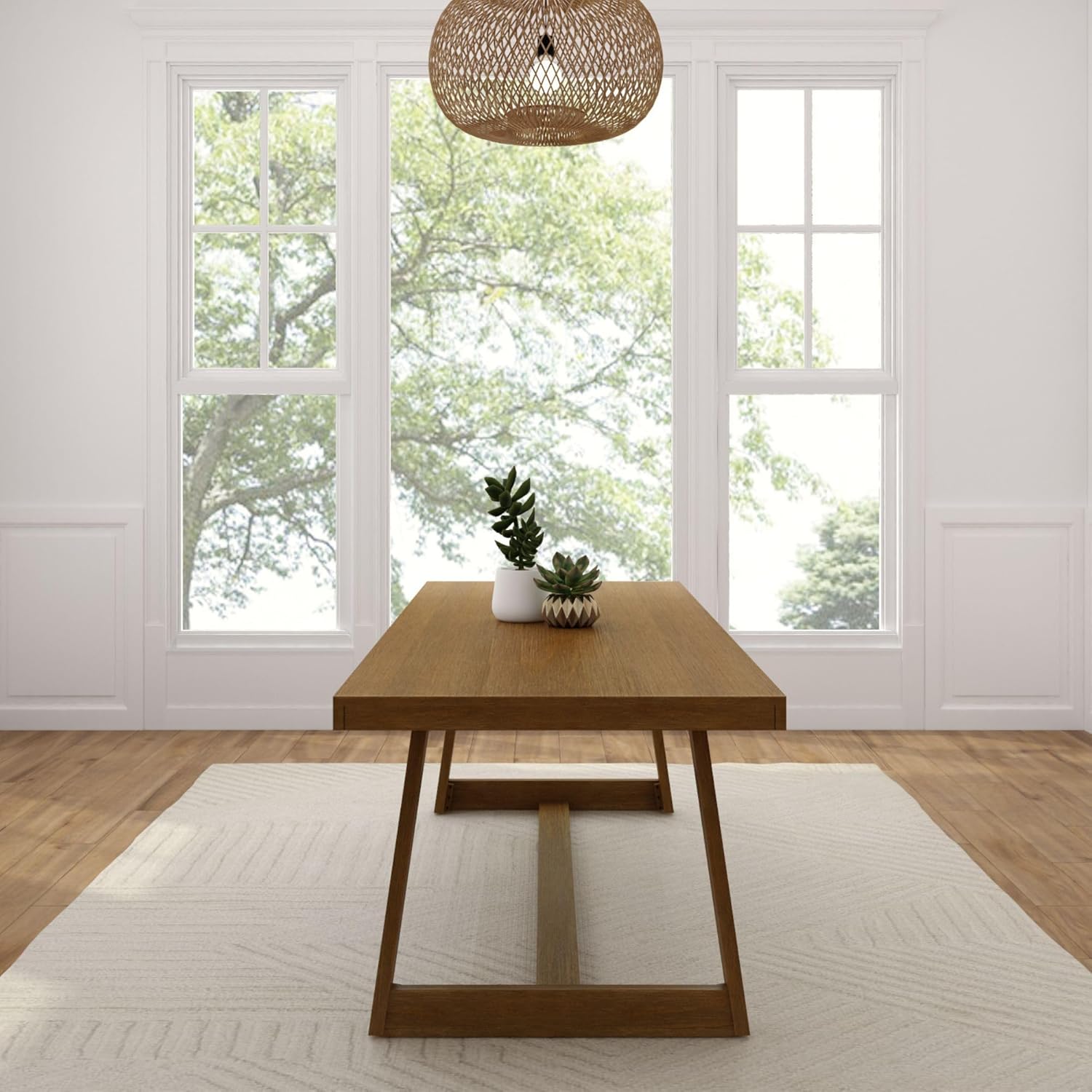 Plank+Bea Classi Rectangula Dinin Roo Tabl (94i 2380mm) Peca Wirebrush