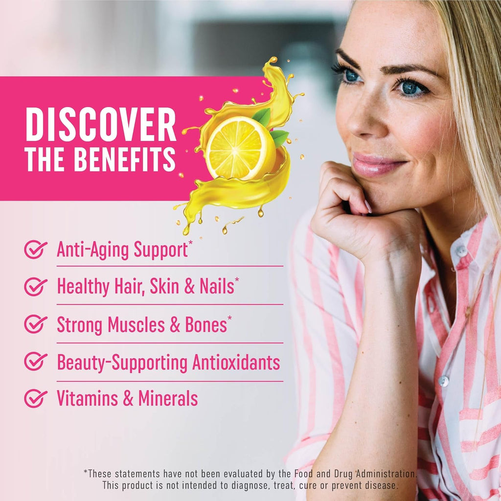 Collage Gummie fo Wome 200m Hydrolyze Collage 2500mc Biotin Wit Vitami C Zin Ant Aging Hai Growth Skin Stron Nail Non-GM Gumm Vitami Supplement 6 Count