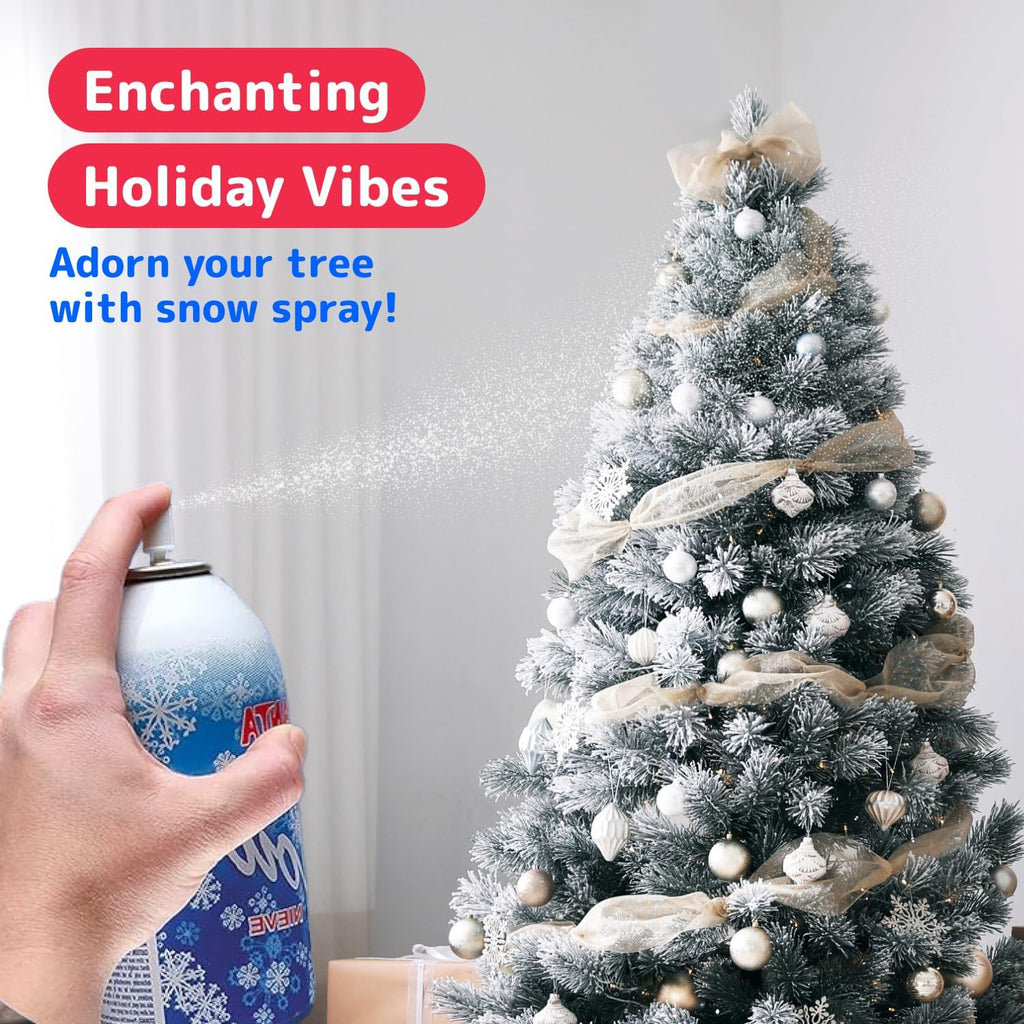 Prexte Pac Fak Sno Spra fo Christma Tre Quick-Dr Texture Christma Tre Flockin Spra i 13o Aeroso Bottle fo Decoratin an Craft Artificia Sno Floc fo Window an Mirrors