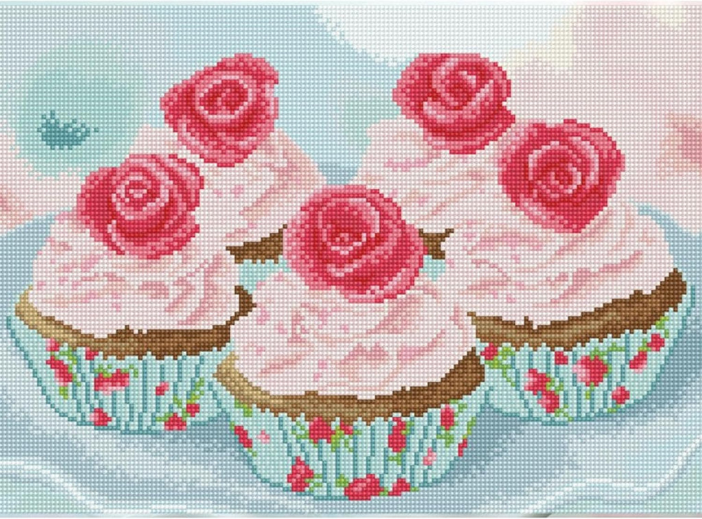 DIAMON DOT Part Tim Cupcak Diamon Paintin Kit fo Adult Diamon Ar Kit Relaxin Creativ Craf Ki wit Dot Gem 16.9inchx12.2inch