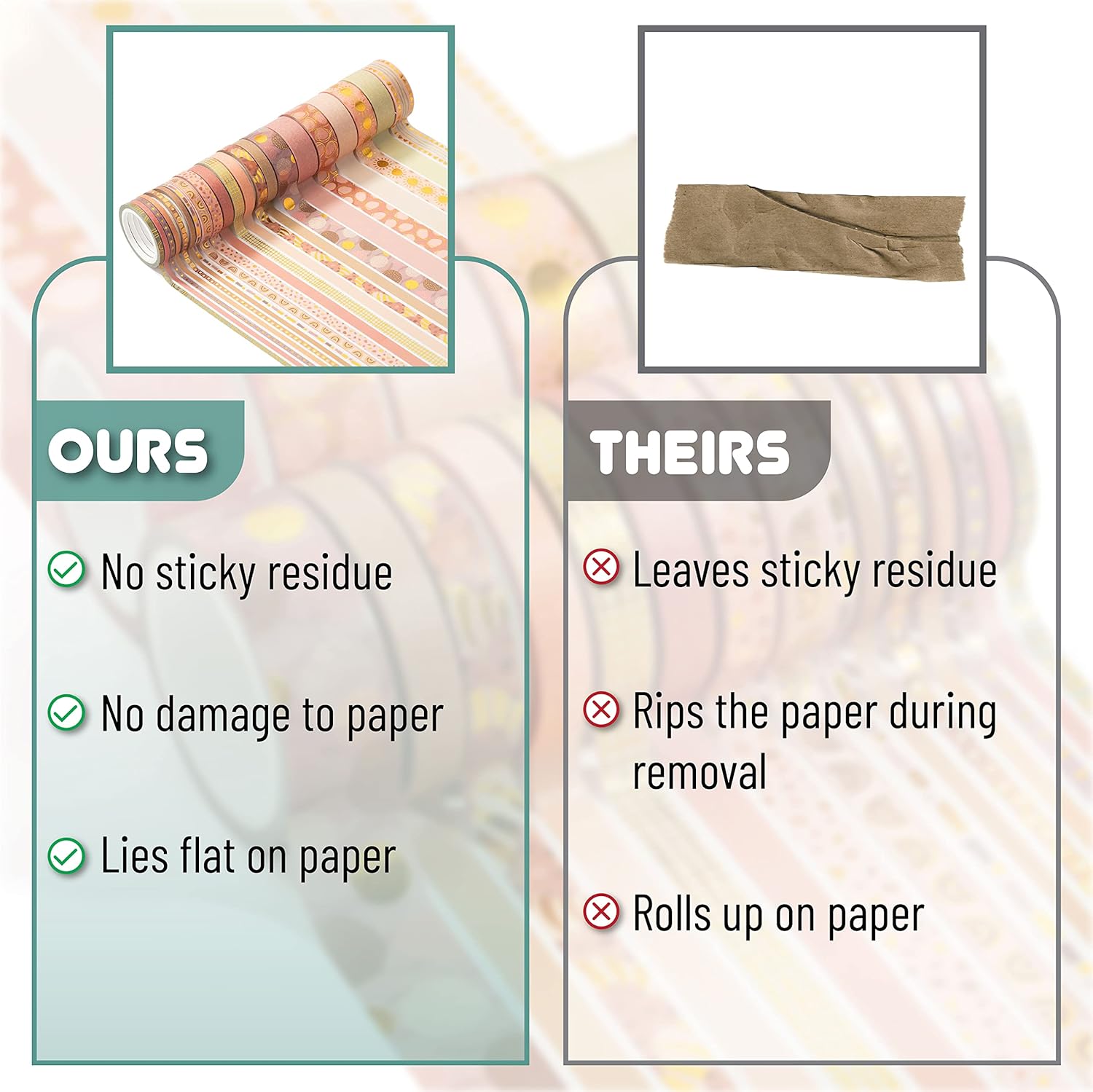 Mr. Pen - Boho Design Washi Tape Set, 21 Roll, Decorative & Cute Tape for Journaling & Scrapbooking