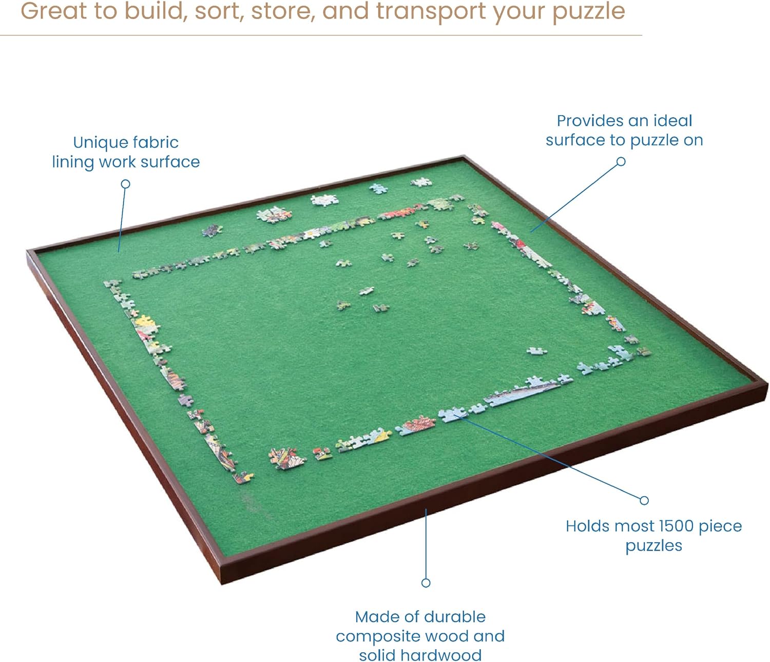 Bit an Piece Rotatin Puzzl Boar wit Laz Susan Portabl 150 Piec Jigsa Puzzl Tabl wit Fabri Lining Measure 34inc 34inch