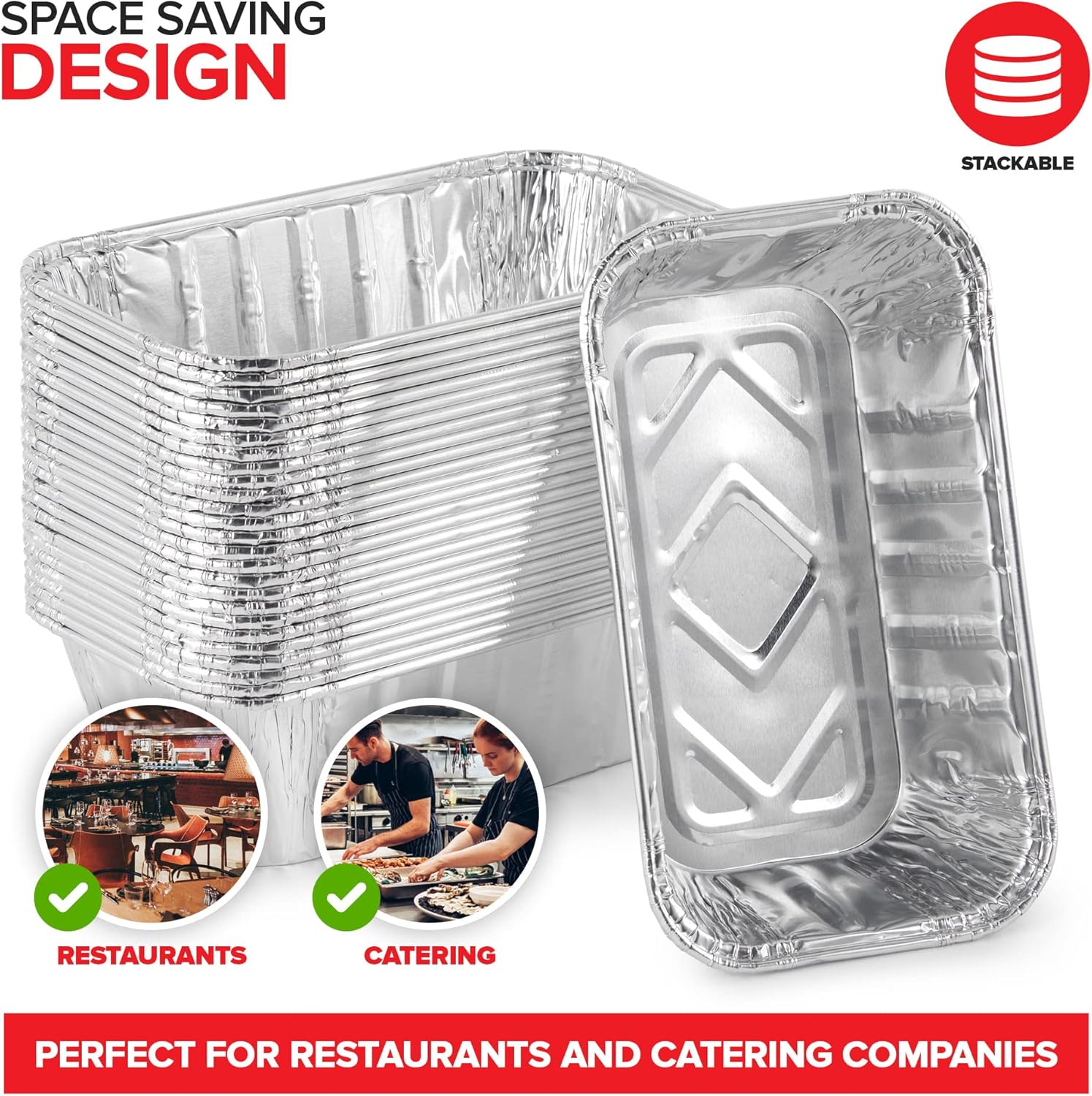 Stock Your Home Aluminum Pans Mini Loaf Pans (50 Pack) 1 Lb Aluminum Foil Tin Pans, Small Loaf Pans ¨C 1 Pound Disposable Baking Pans Perfect for Baking Cakes, Bread Loaves - 6 x 3.5 x 2
