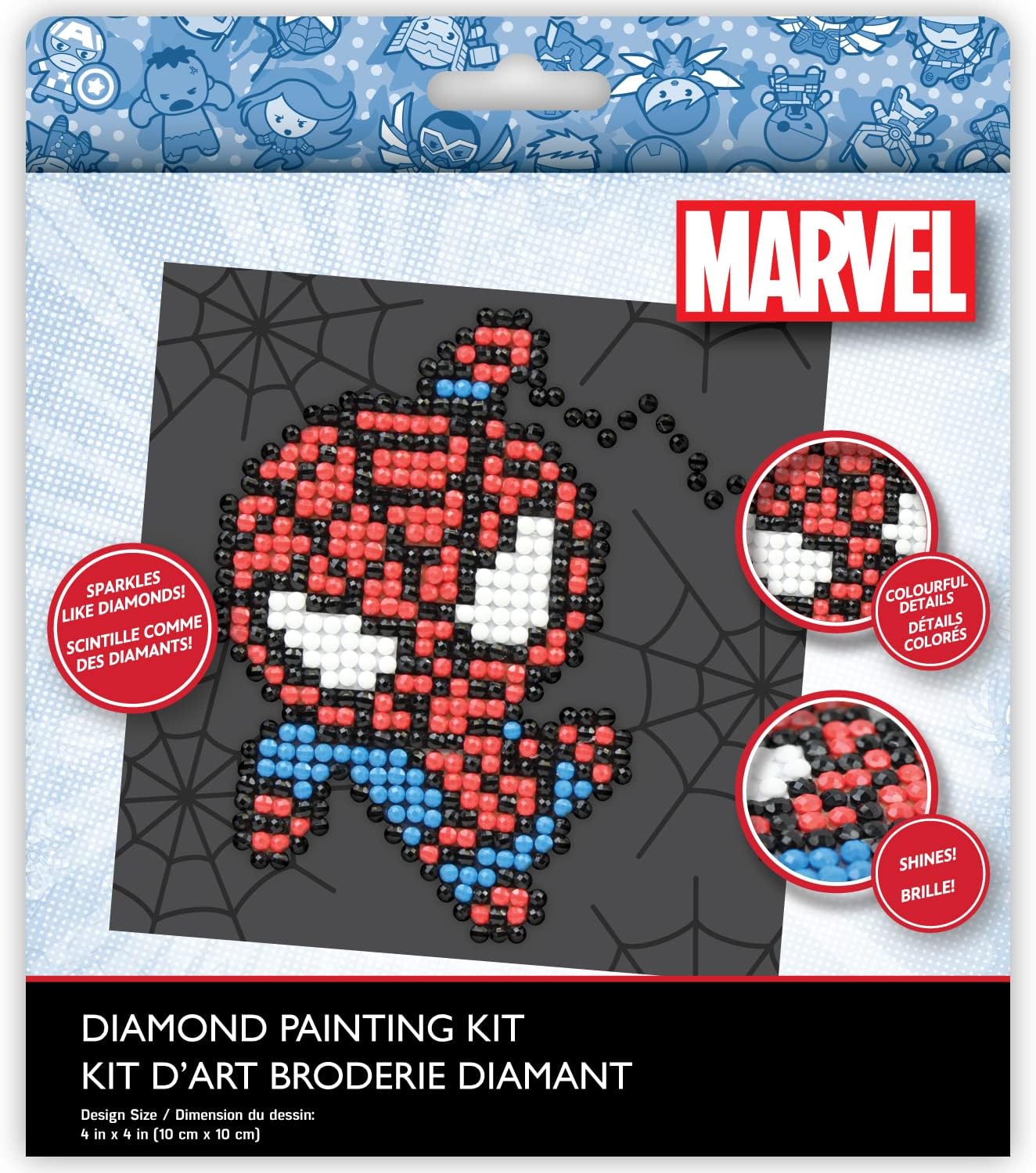 Camelo Dot Diamon Ar Ki 4inchX4inch-Marvel Spide Fu Multi