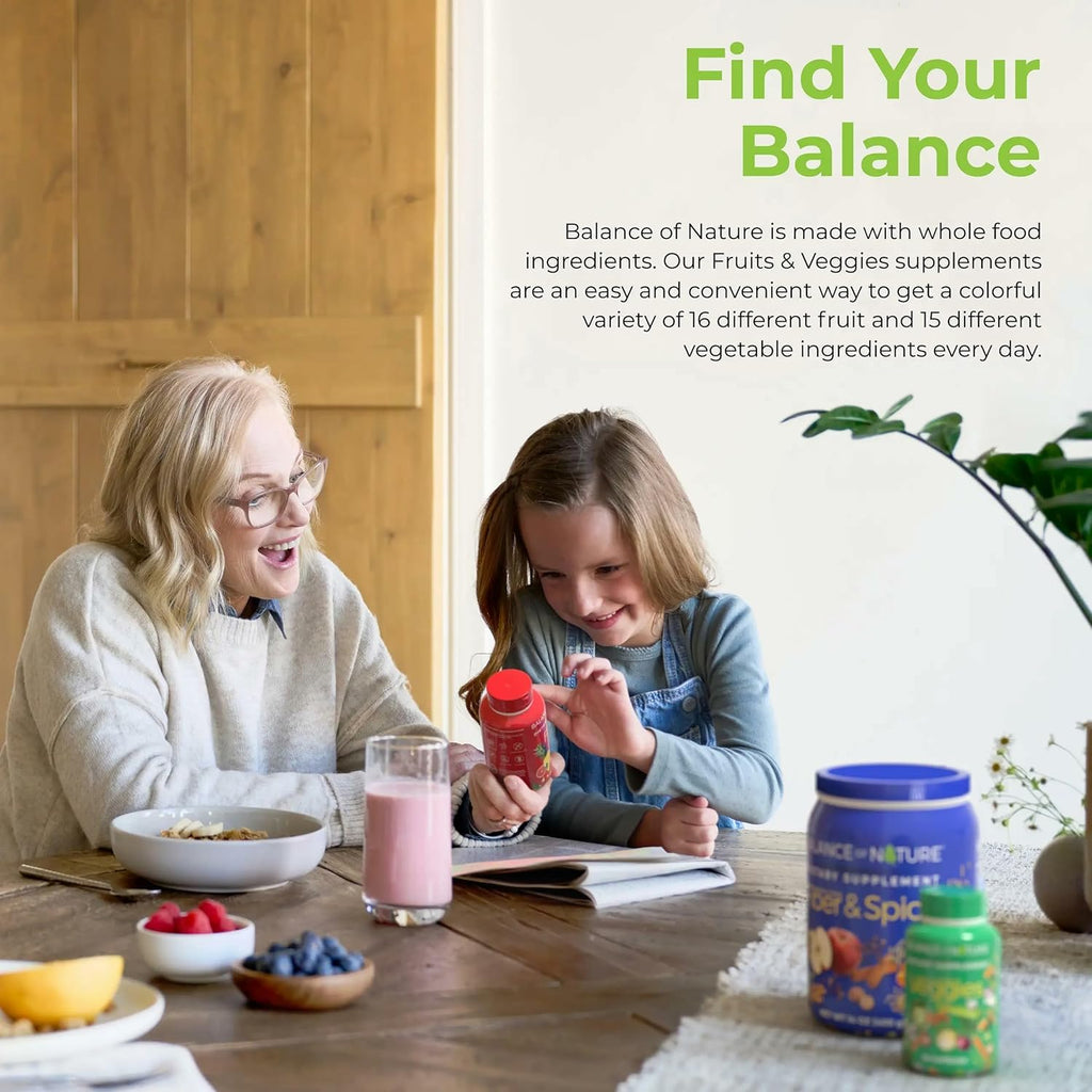 Balanc o Natur Fruit Veggie Supplement Whol Frui an Vegetabl Ingredient fo Women Men an Kid 9 Fruit Capsules 9 Veggie Capsule  Sets