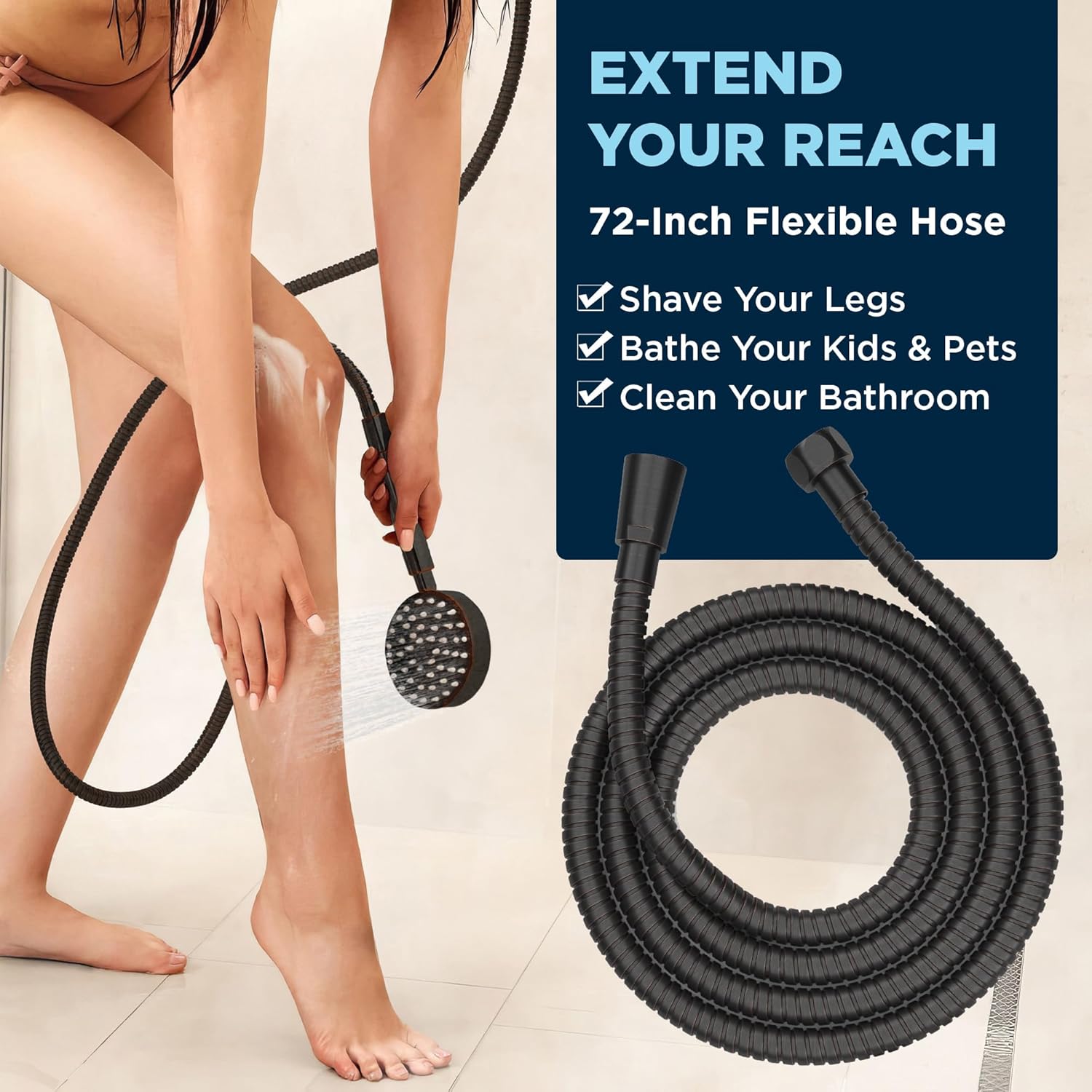 HammerHead Showers Solid Metal Dual Shower Head Combo ¨C OIL RUBBED BRONZE ¨C 8 Inch Rainfall High Flow Shower Head & Handheld Shower Head High Pressure with Hose 6ft - Hotel-Like Double Shower Heads