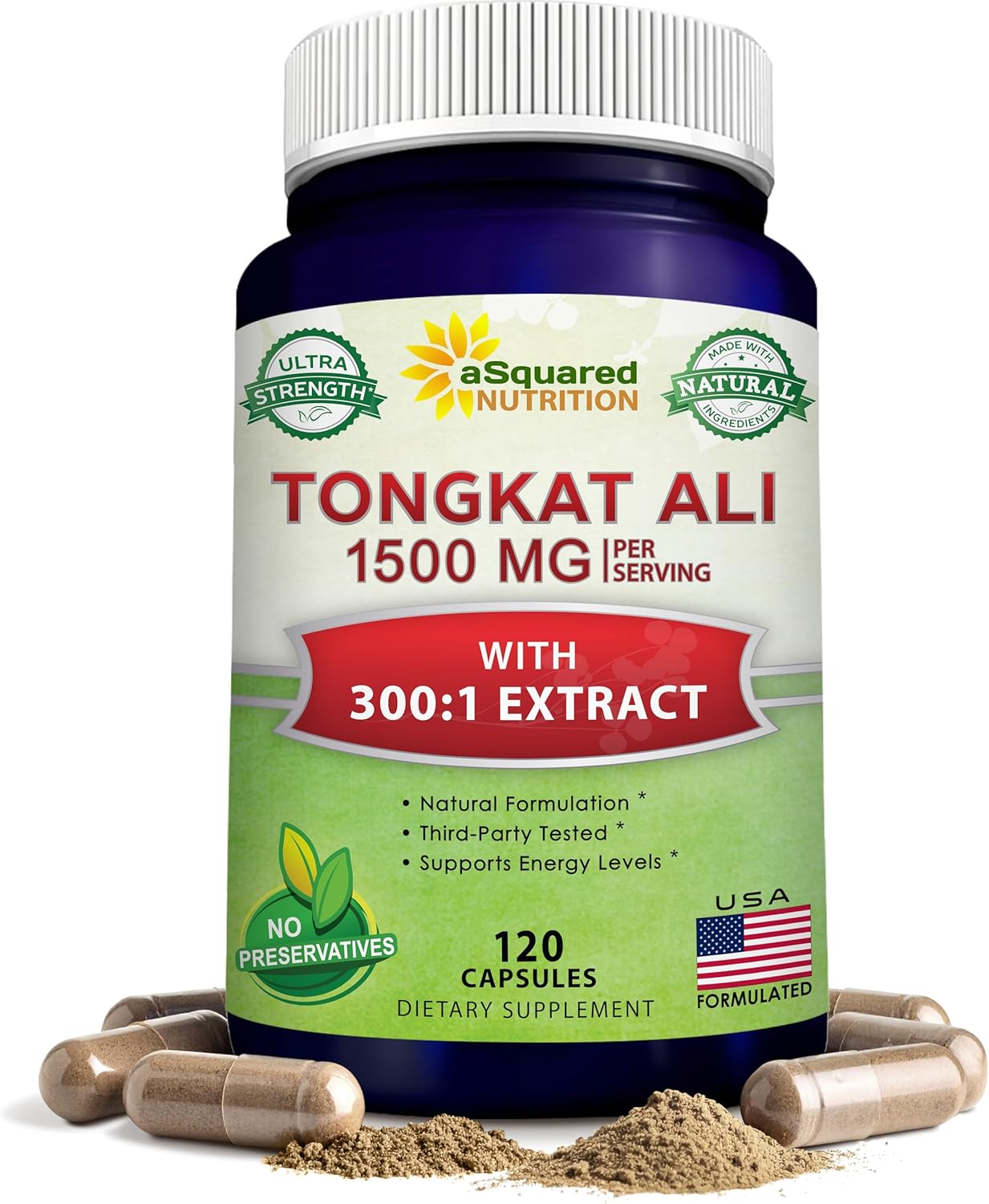 aSquare Nutritio Tongka Al 1500m 12 Capsule Longjac (Eurycom Longifolia Extrac Supplemen Lon Jac Roo Powde Pill Tongka Al fo Me Women