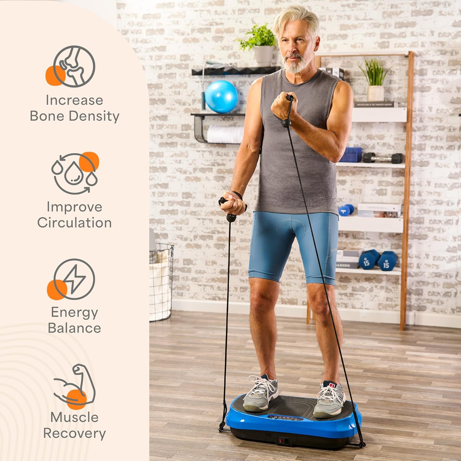 Lifepro Waver Mini Vibration Plate for Lymphatic Drainage ¨C Whole Body Vibrating Platform Exercise Machine for Muscle Toning Recovery with Remote Resistance Bands, Max Load 260 lb