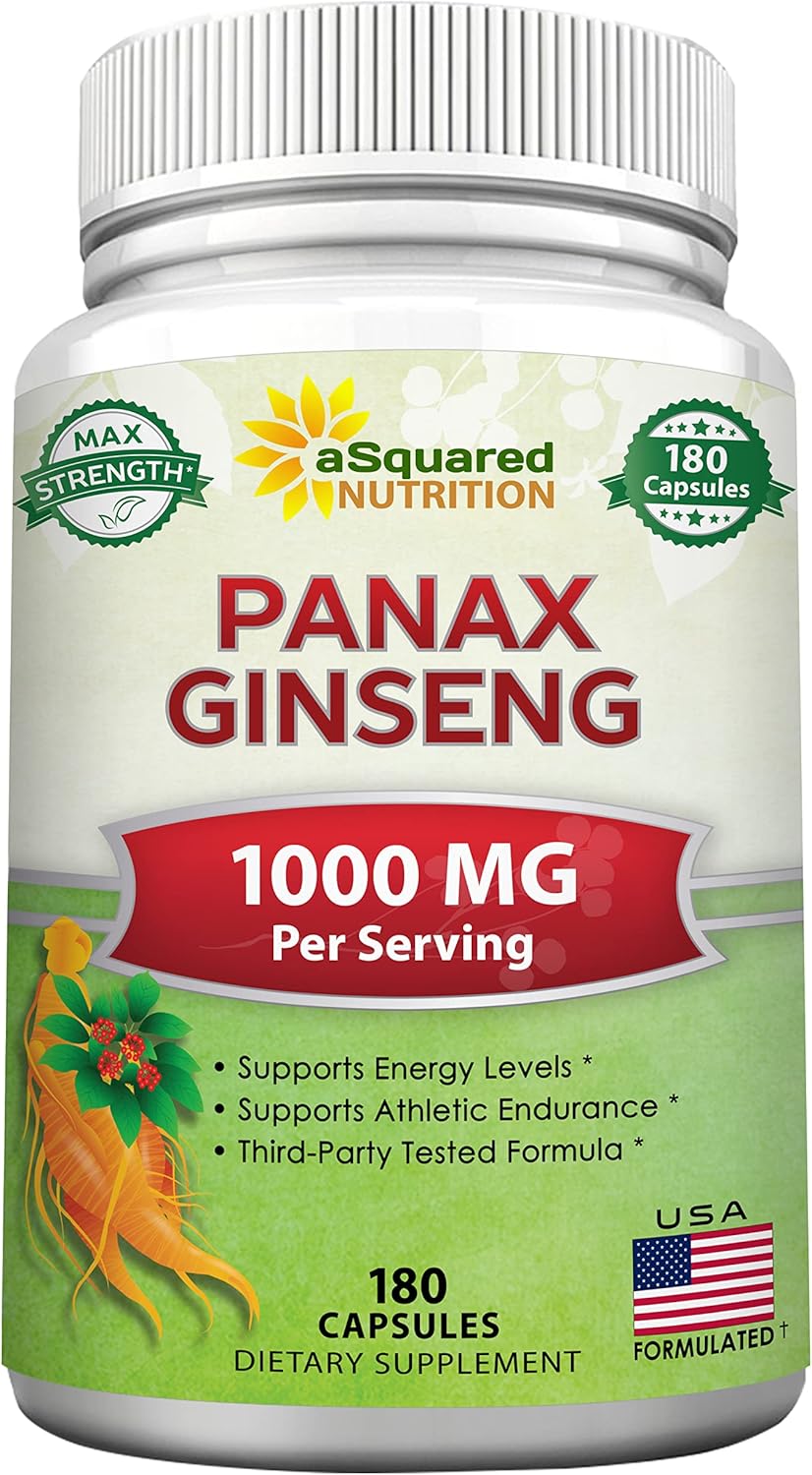 aSquare Nutritio Re Korea Pana Ginsen (1000m Ma Strength 18 Capsule Roo Extrac Complex Asia Powde Supplement Hig Dosag Ginsenoside i Seeds Table Pill fo Wome Men-Se Health