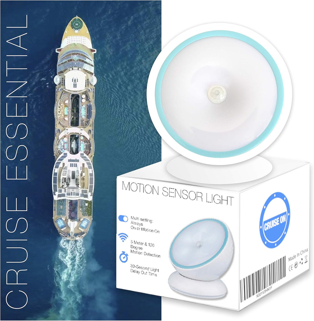Cruis O Motion-Activate Batter LE Ligh wit Magneti Base 360 Rotatin Nigh Lam fo Closets Bathrooms Hallway Cabinets Wireless Eas Install Aut Senso fo Hands-Fre Illumination