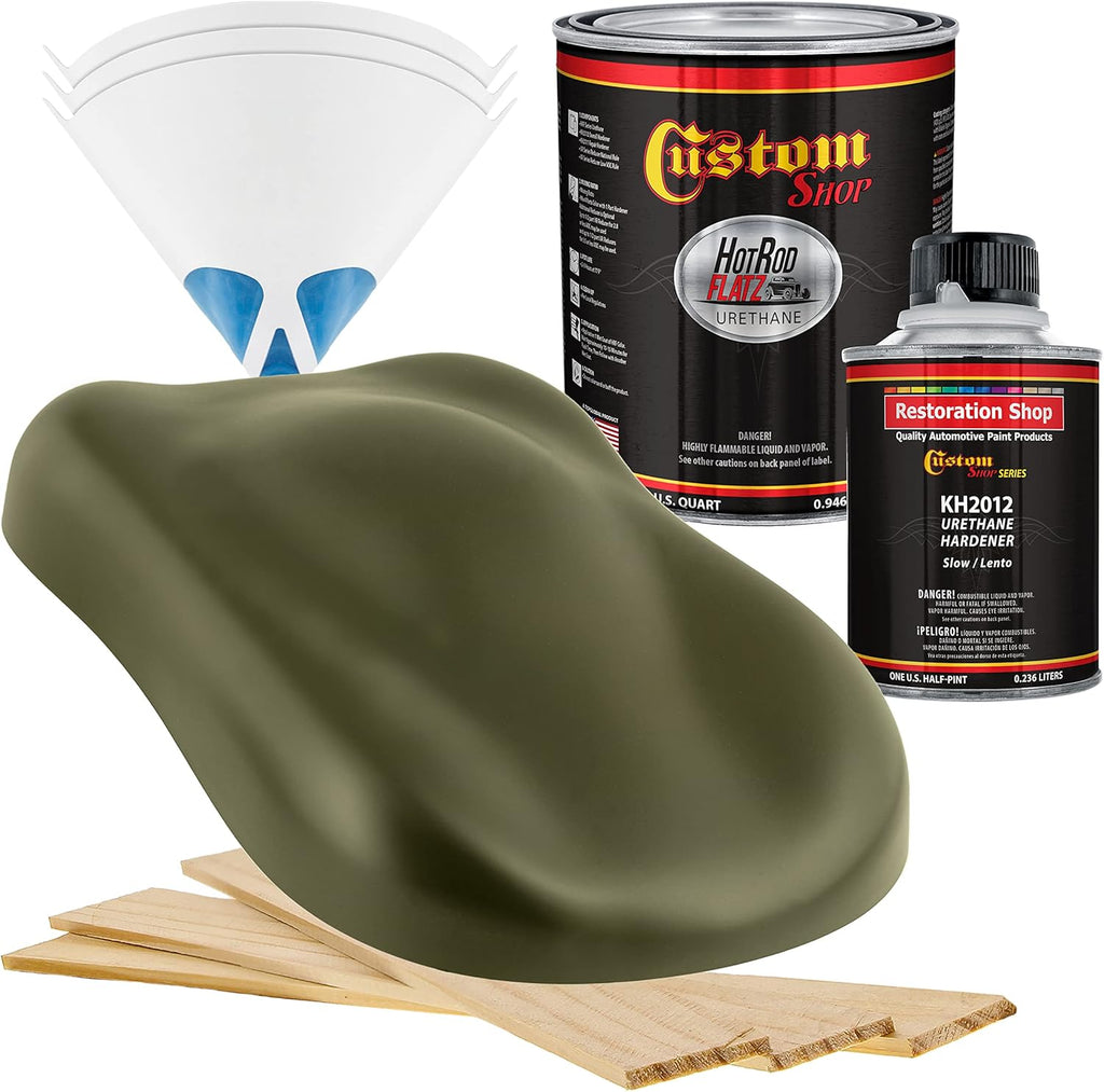 Custo Sho Oliv Dra Gree Ho Ro Flat Fla Matt Sati Urethan Aut Pain Complet Quar Pain Ki Professiona Lo Shee Automotive Ca Truc Coating 4: Mi Ratio