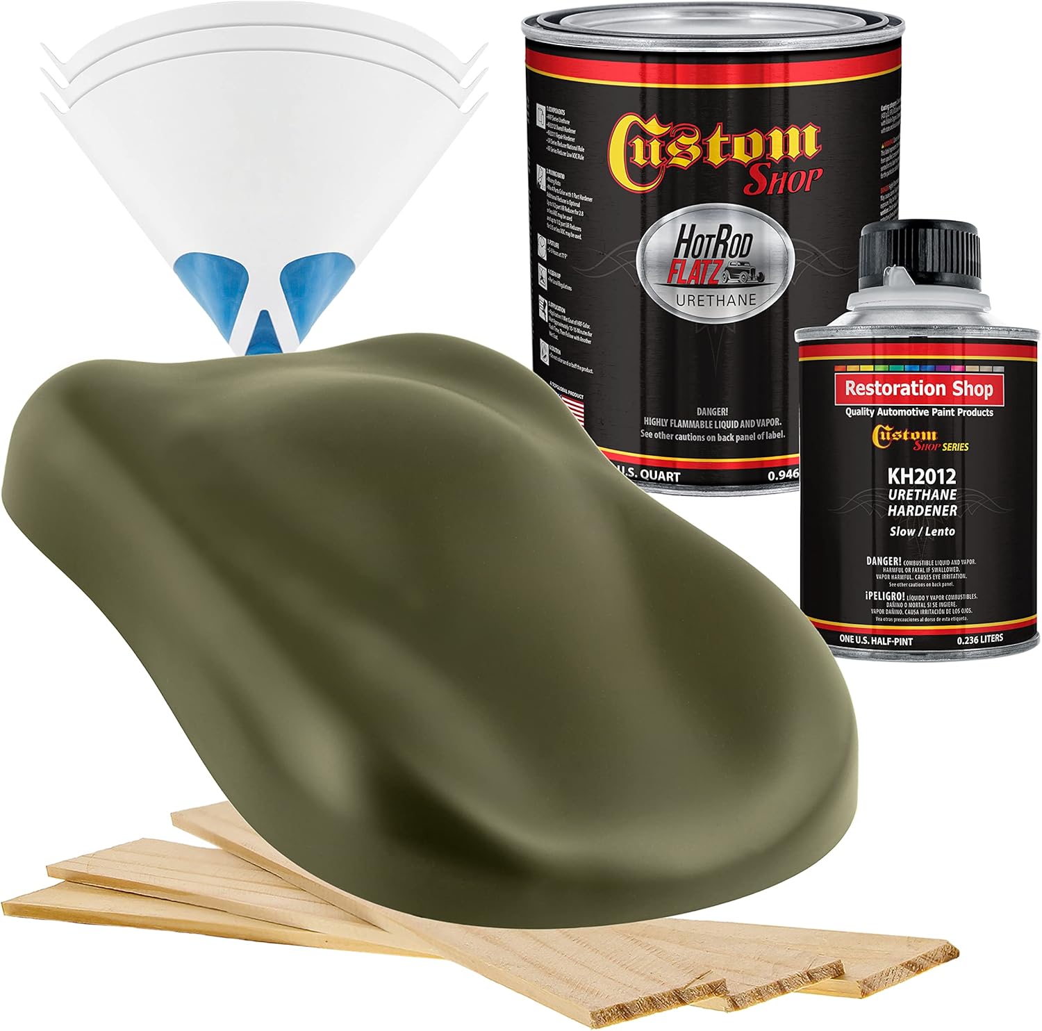 Custo Sho Oliv Dra Gree Ho Ro Flat Fla Matt Sati Urethan Aut Pain Complet Quar Pain Ki Professiona Lo Shee Automotive Ca Truc Coating 4: Mi Ratio