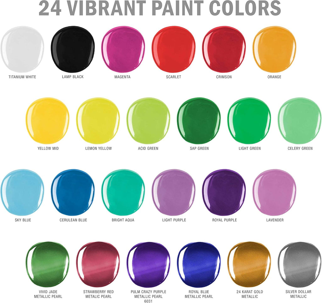U.S Ar Suppl Professiona 2 Colo Outdoo Acryli Pain Set 2o Bottles wit Brus Ki Vivi Color fo Paintin Canvas Rocks Woo Crafts Toys