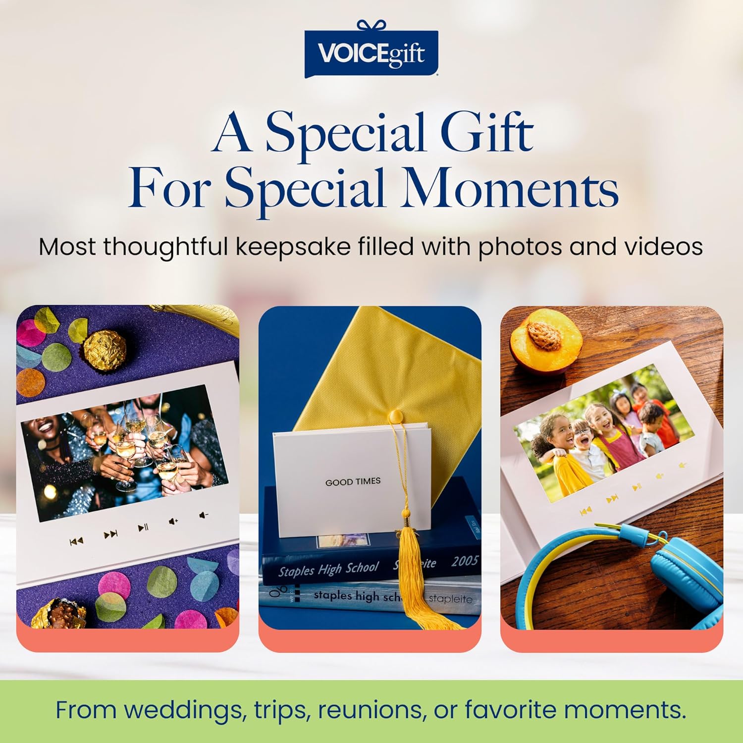 VoiceGif Vide Boo 7inc H IP Scree Weddin Vide Boo Digita Vide Albu Boo wit Sound 8G Storage US Rechargeabl Keepsak fo Specia Gift Memorials