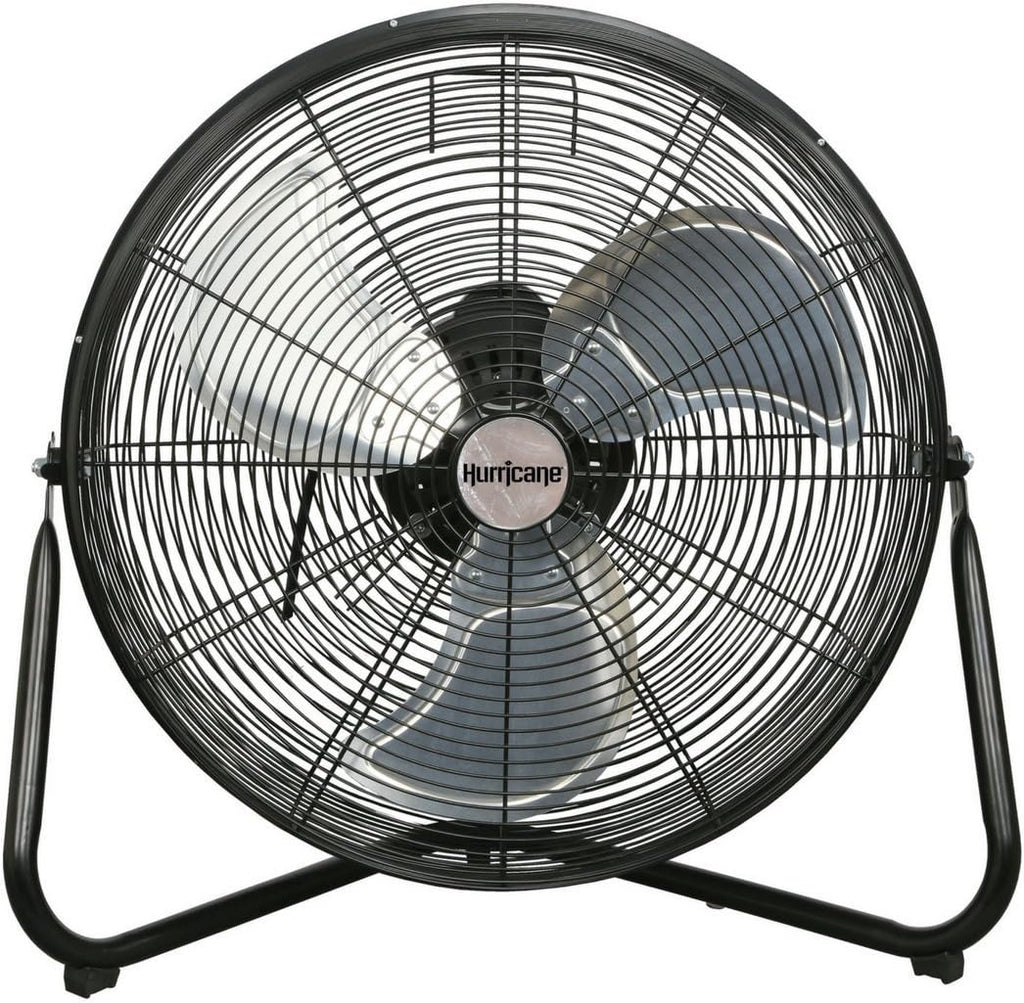 Hurricane Pro Series, 20 Inch High Velocity Heavy Duty Metal Orbital Floor Fan with 3 Adjustable Speed Settings and 360 Degree Oscillation, Black