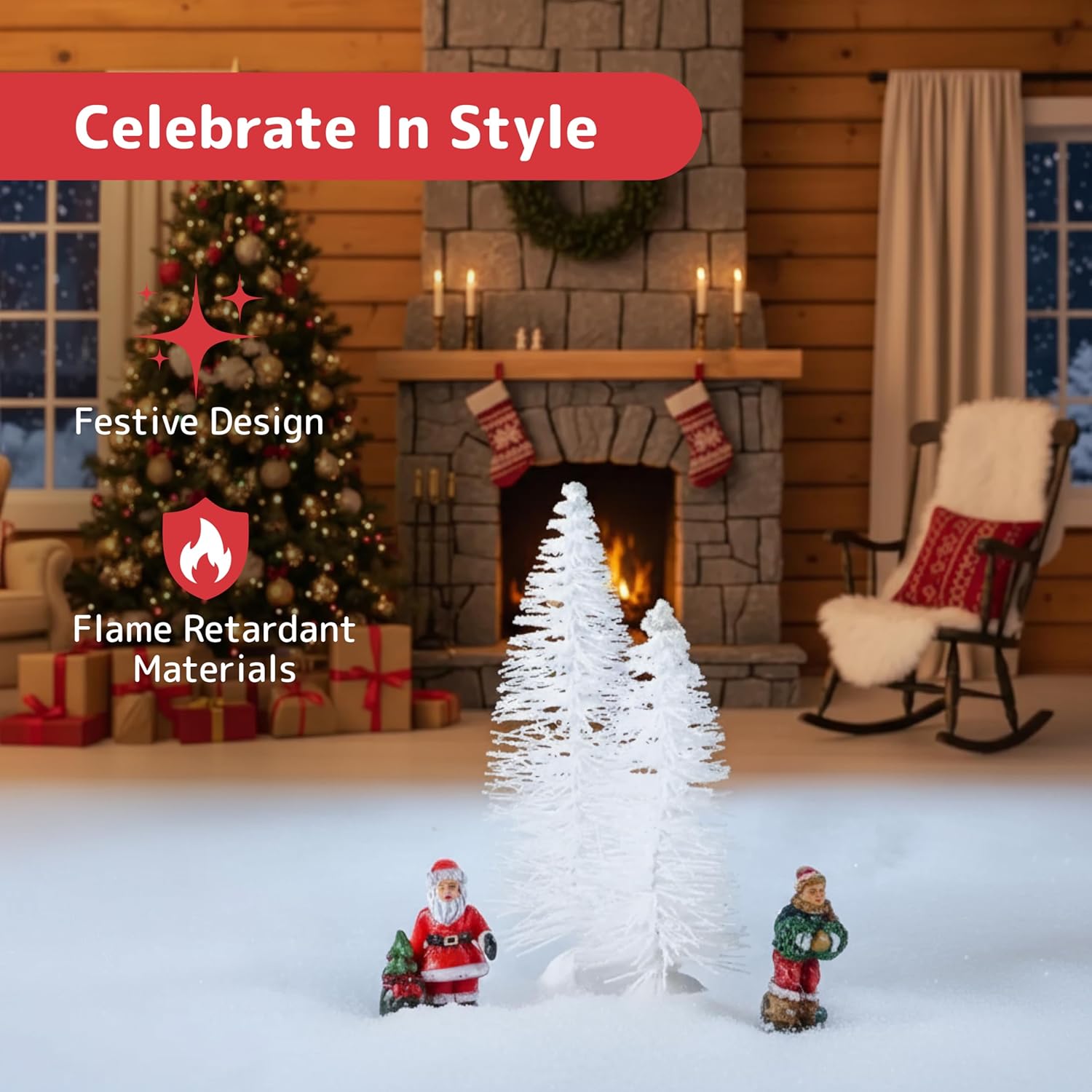 PREXTEX Artificial Snow Roll - Large Fluff for Christmas Village Displays, 94inchx31inch Tabletop D¨¦cor, and Winter Wonderland Party Scenes - Thick White Blanket for Holiday Backdrops and Festive Decoration