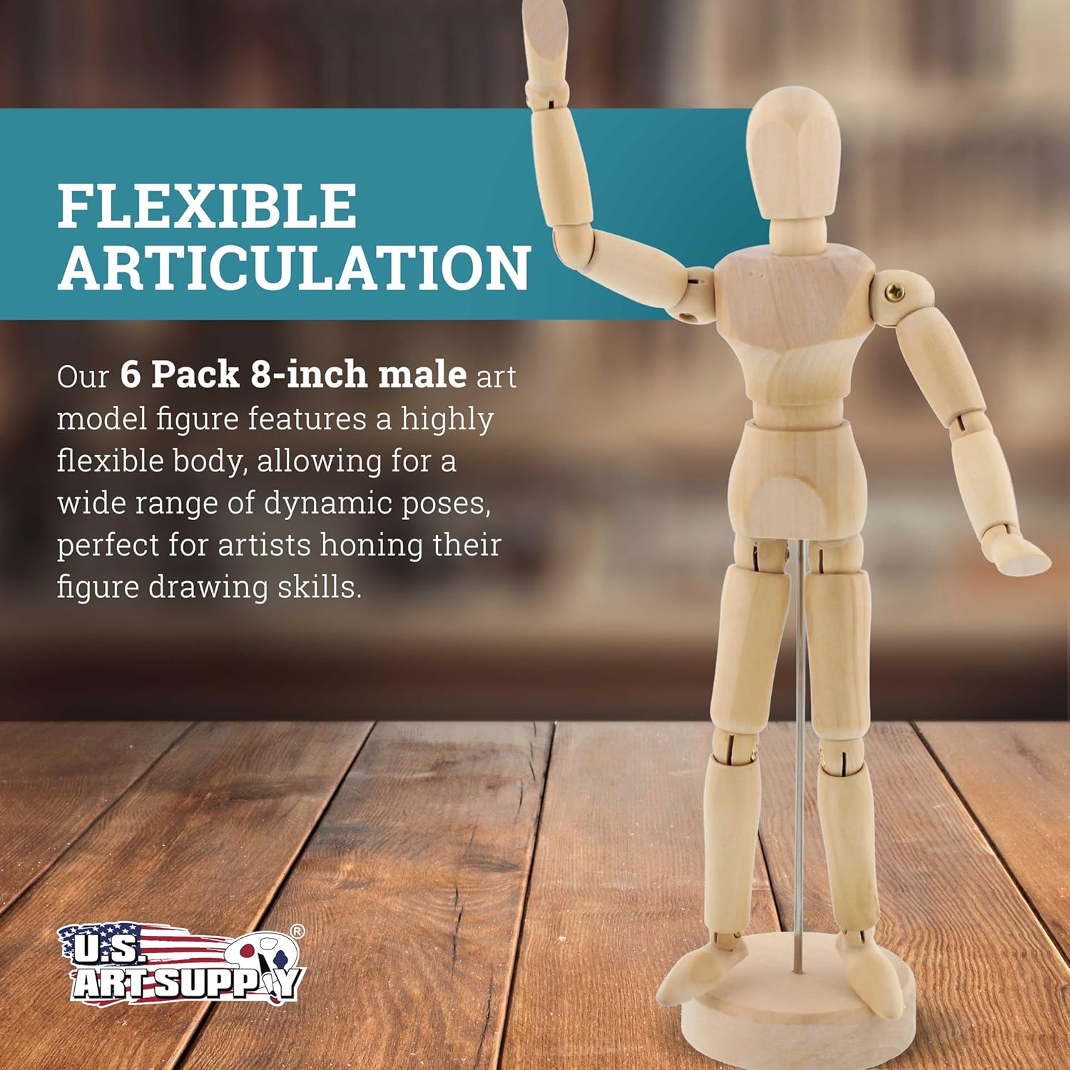 U.S Ar Suppl 8inc Woode Mal Maniki Posabl Figur fo Drawin ( Pack Articulate Mannequi wit Bas an Flexibl Bod fo Drawin Th Huma Figure
