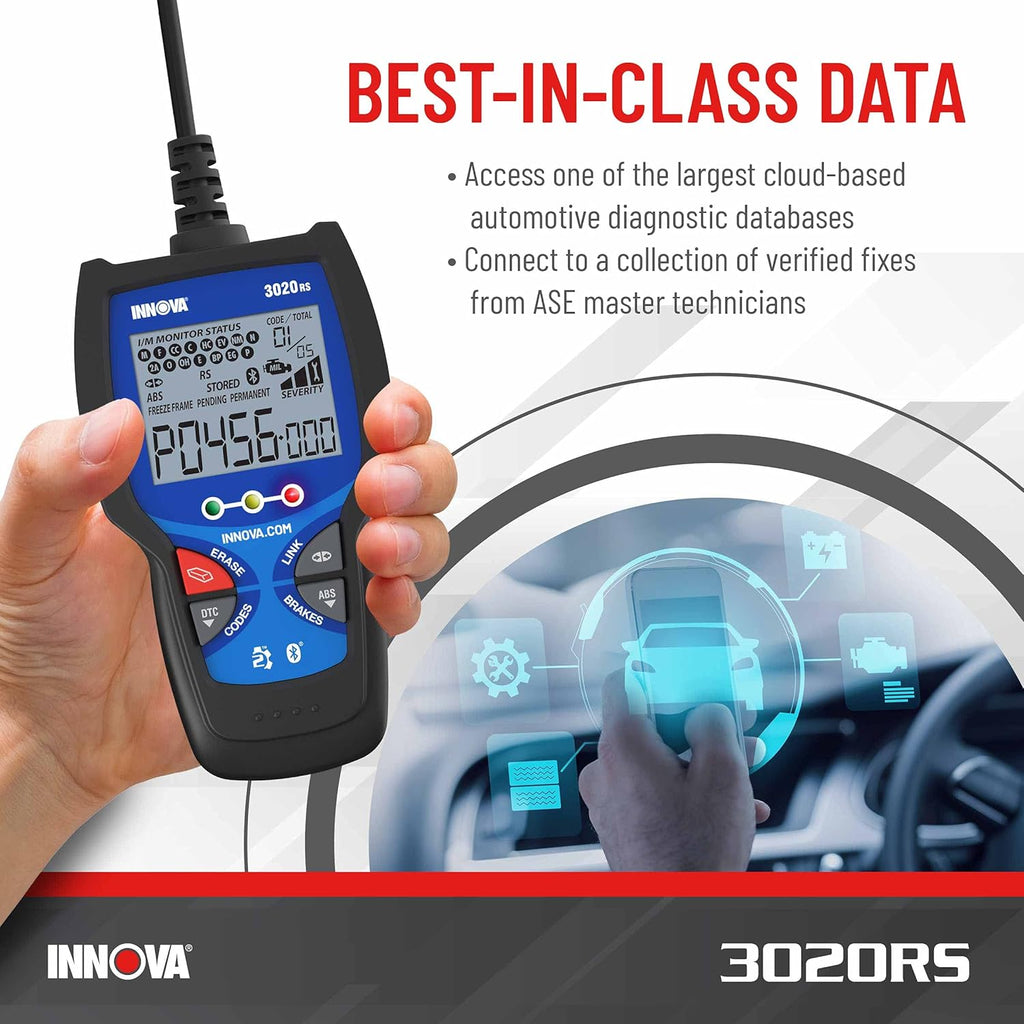 INNOV 3020R Fas Easy-to-Us Chec Engin Cod Reader OBD Sca too fo AB Clea wit Fi Par Recommendations Maintenanc Schedules Fre TSB o iPhon Android