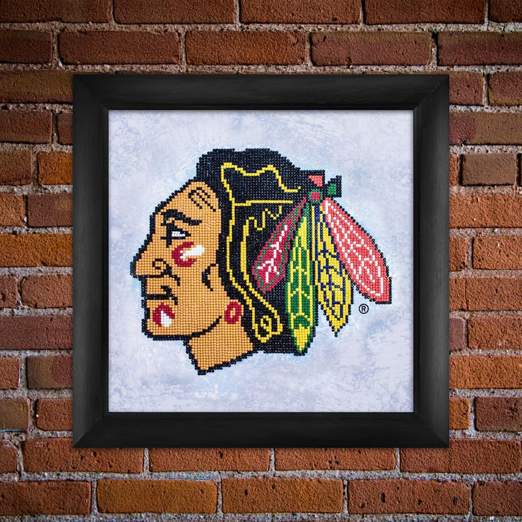 DIAMON DOT NH Chicag Blackhawk Diamon Paintin Kit fo Adult Diamon Ar Kit Relaxin Creativ Craf Ki wit Dot Gems