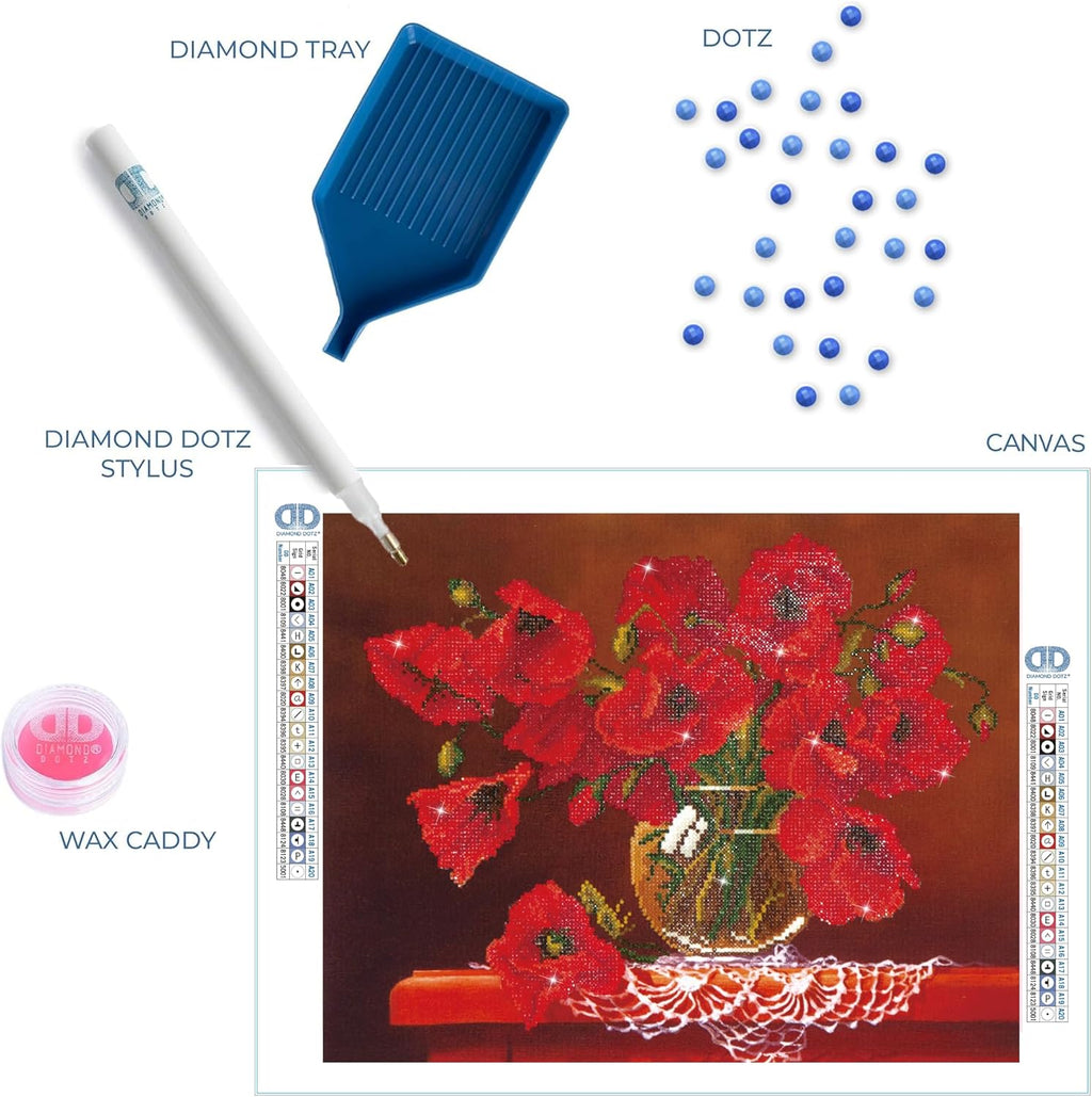 DIAMON DOT Re Poppie Flowe Diamon Paintin Kit fo Adult Diamon Ar Kit Relaxin Creativ Craf Ki wit Dot Gem 16inchx20inch