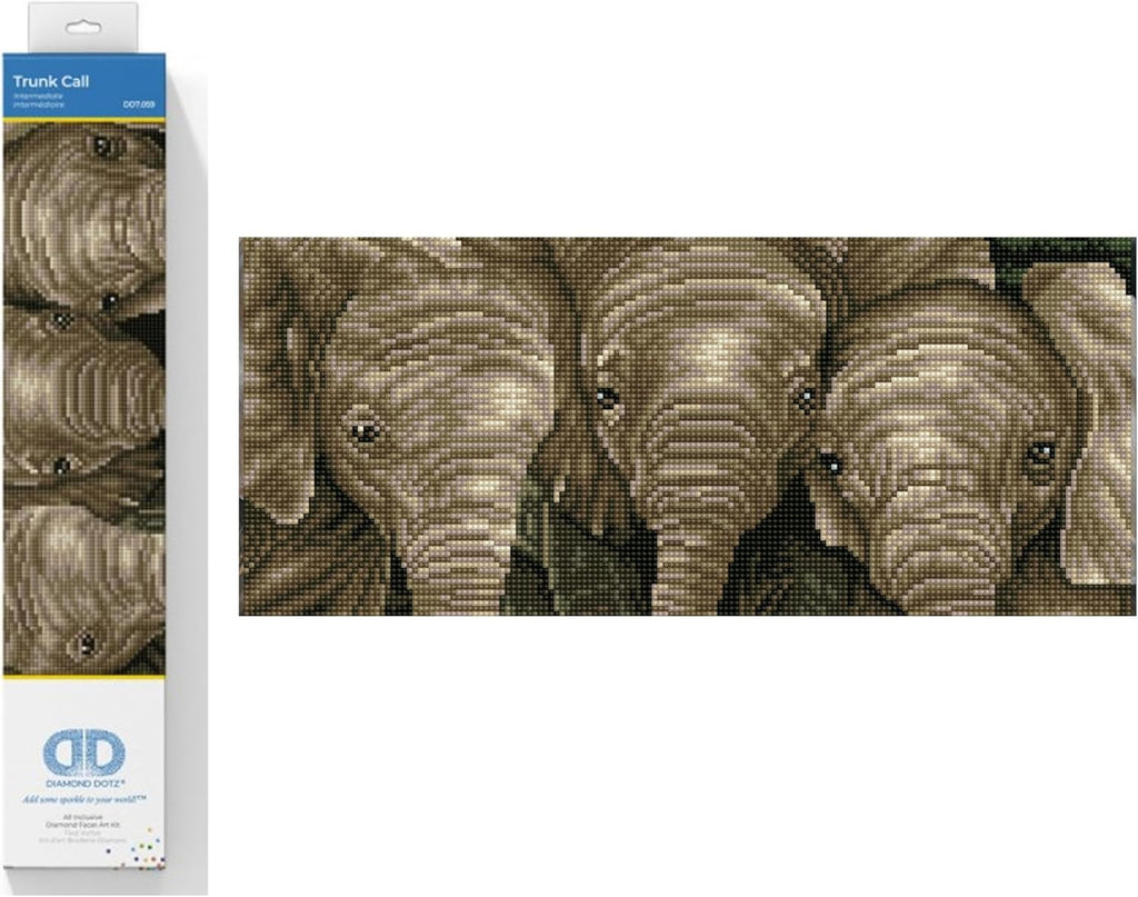 DIAMON DOT Trun Cal Elephan Diamon Paintin Kit fo Adult Diamon Ar Kit Relaxin Creativ Craf Ki wit Dot Gem 10.4inchx18.3inch