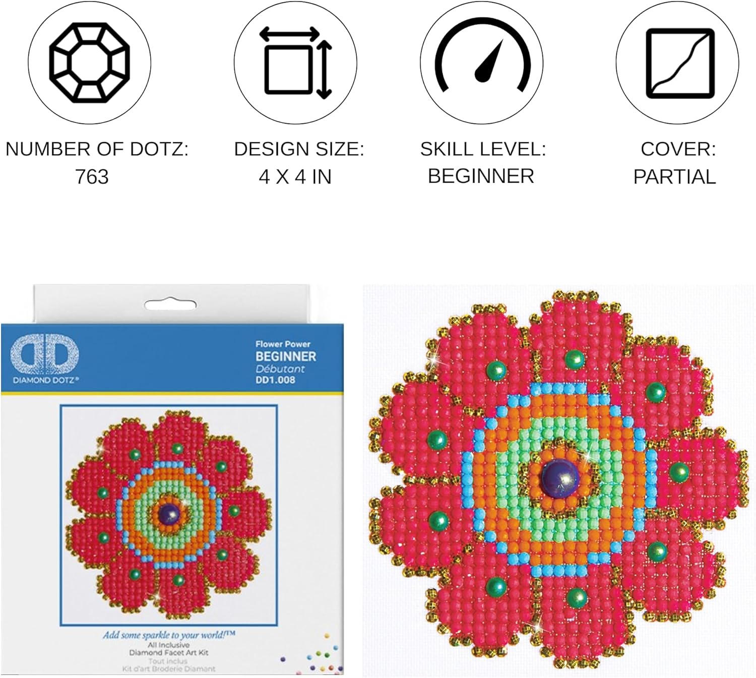 DIAMON DOT Flowe Powe Flora Diamon Paintin Kit fo Adult Diamon Ar Kit Relaxin Creativ Craf Ki wit Dot Gem 4.2inchx4.2inch