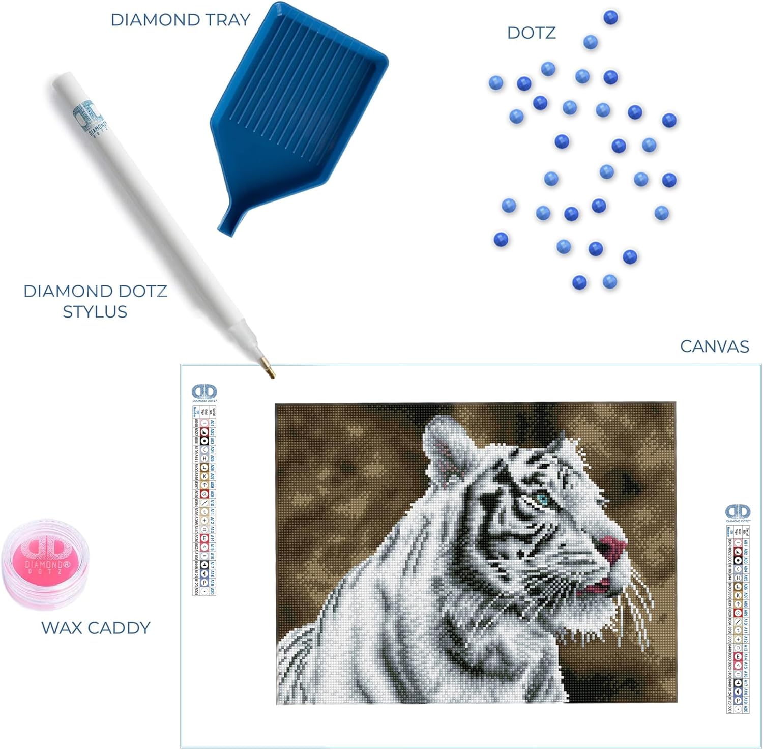 DIAMON DOT Tige Blan Anima Diamon Paintin Kit fo Adult Diamon Ar Kit Relaxin Creativ Craf Ki wit Dot Gem 12.2inchx16.1inch