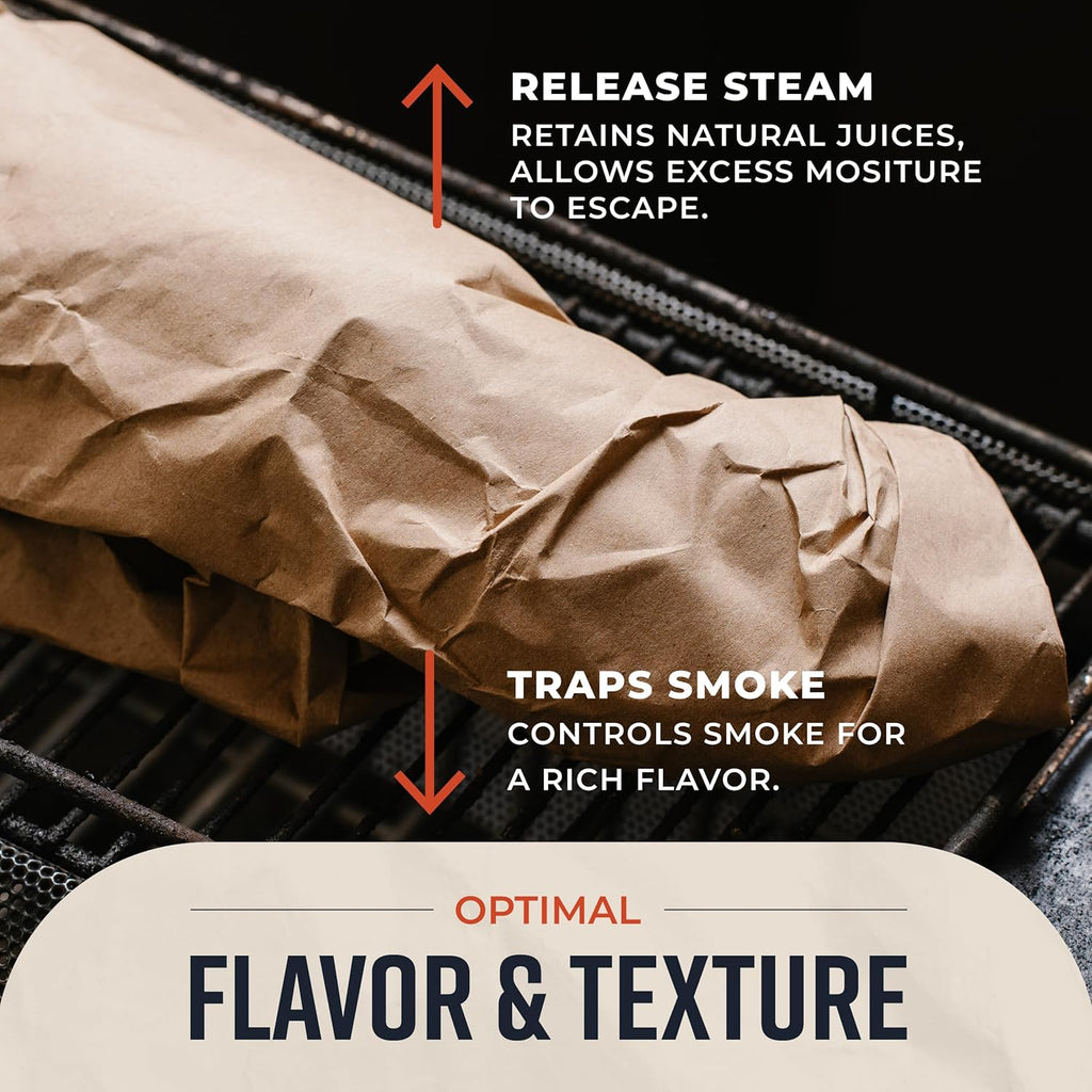 Brown Kraft Butcher Paper Roll - 18 Inch x 100 Feet - USA Made - Food-Grade Paper for Wrapping and Smoking Meat, BBQ, Grilling, Perfect Brisket Crust - Durable, Unbleached, Uncoated Unwaxed