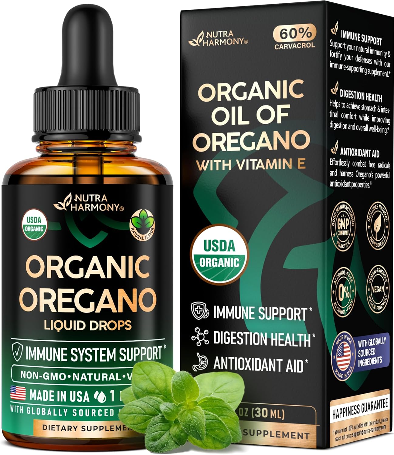 USD Organi Oi o Oregan Liqui Drop wit Vitami  Mad i US Supplemen fo Immun Support Digestio Healt Antioxidan Non-GMO Natural Vega A Pills Capsules Softgel f oz