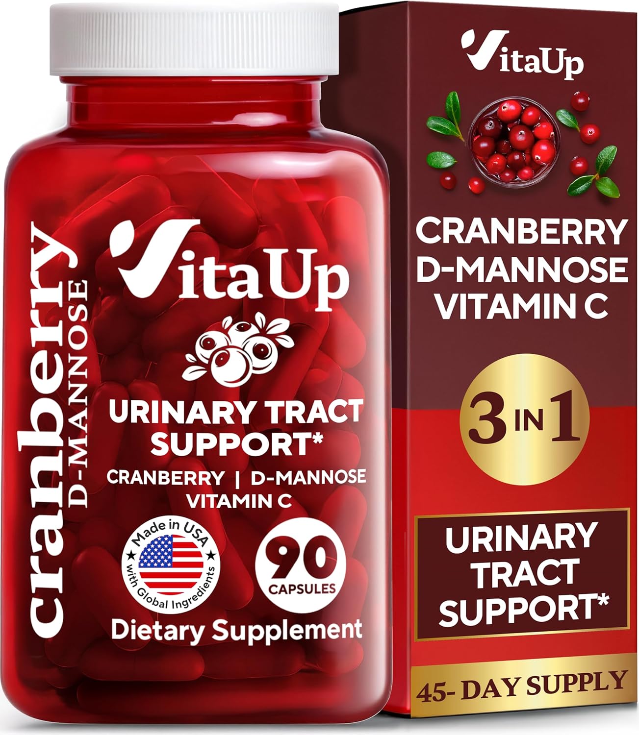 mannos wit Cranberr an Vitami  US Mad D-mannos 1000m Capsule Cranberr Pill fo Urinar Trac Bladder Immun Suppor 9 Count